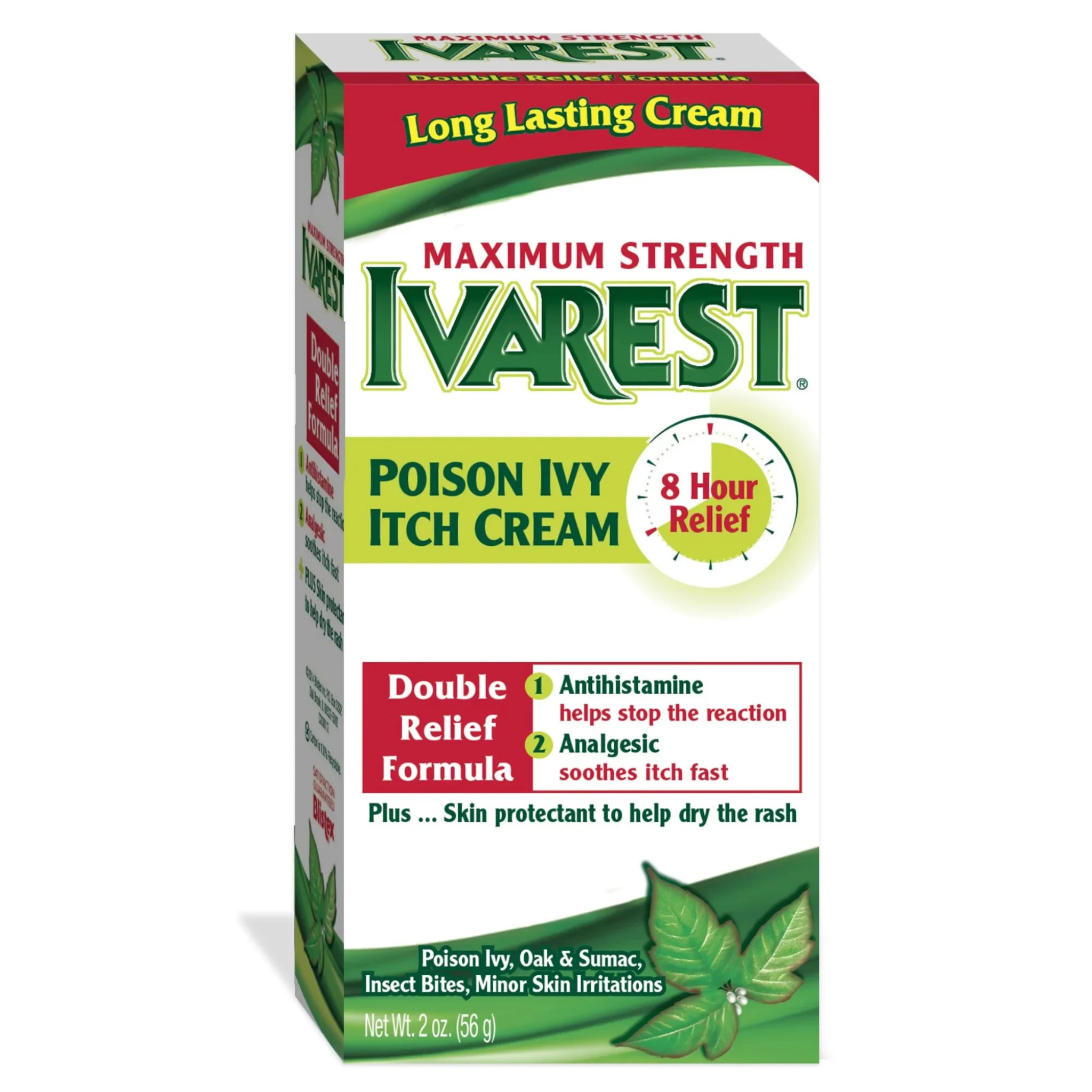 Ivarest, Poison Ivy Medicated Cream, Max Strength Anti-Itch Relief for Skin Irritations, 2 oz