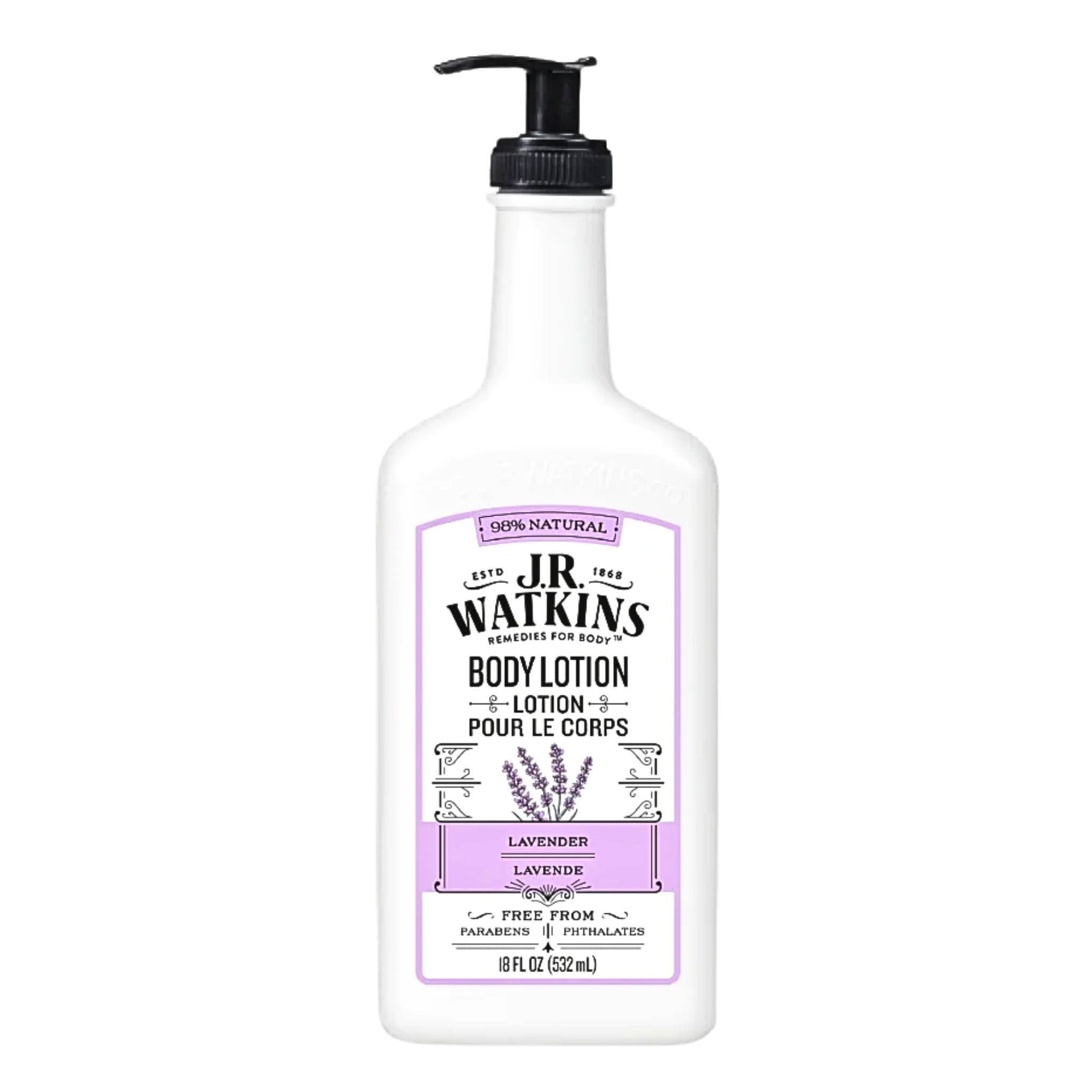 J.R. Watkins, Natural Daily Moisturizing Hand and Body Lotion, Lavender, 18 oz Pump