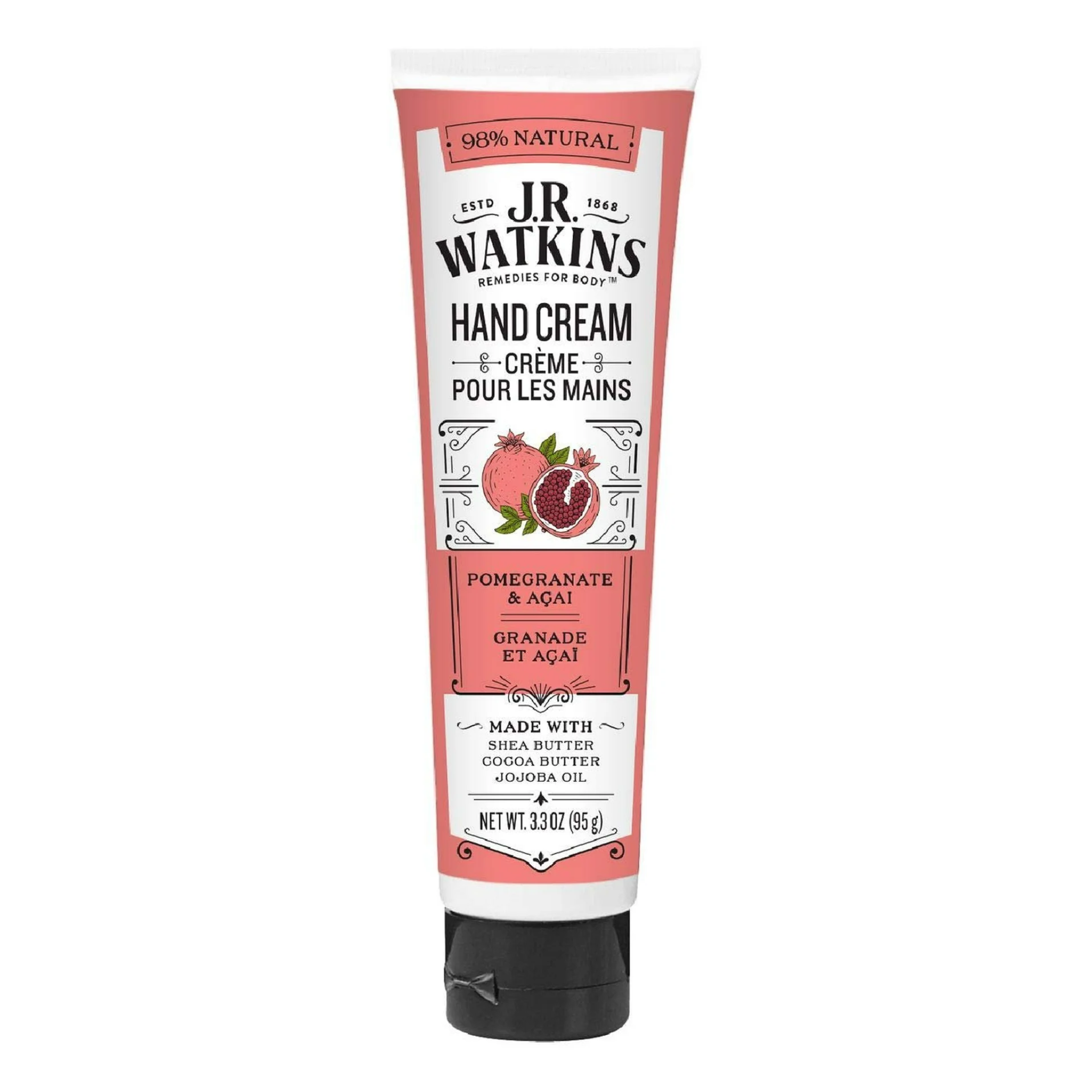 J.R. Watkins, Natural Hand Cream, Pomegranate & Acai, 3.3 oz