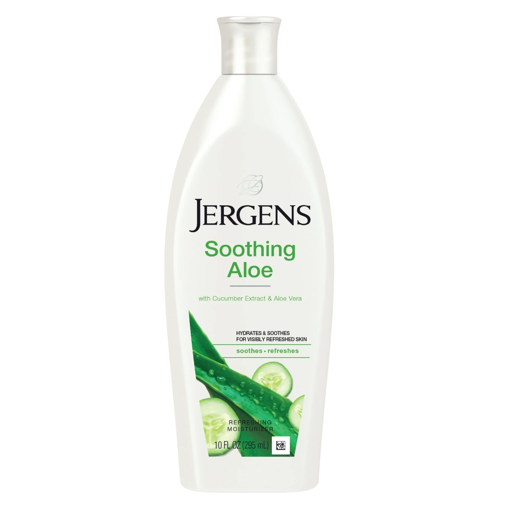 Jergens, Soothing Aloe Hand & Body Lotion, Refreshing Moisture with Aloe Vera & Cucumber Extract, 10 oz Bottle