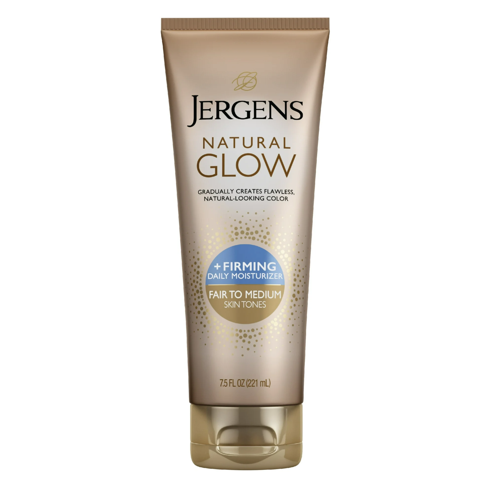 Jergens, Natural Glow Firming Daily Moisturizer, Self Tanner for Fair to Medium Skin Tone, 7.5 oz Tube