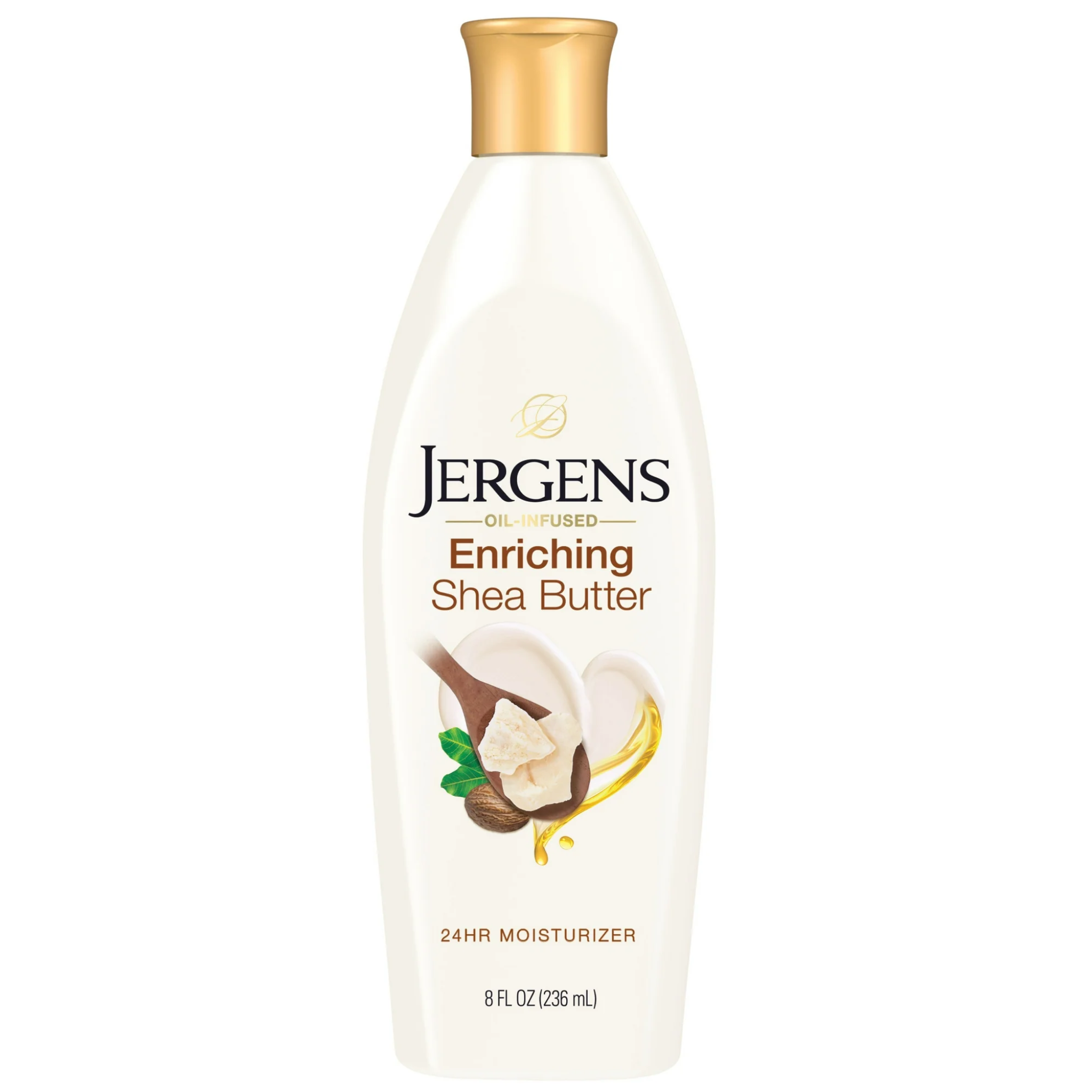 Jergens, Shea Butter Hand & Body Lotion, Dry Skin Moisturizer, Dermatologist Tested, 8 oz Bottle