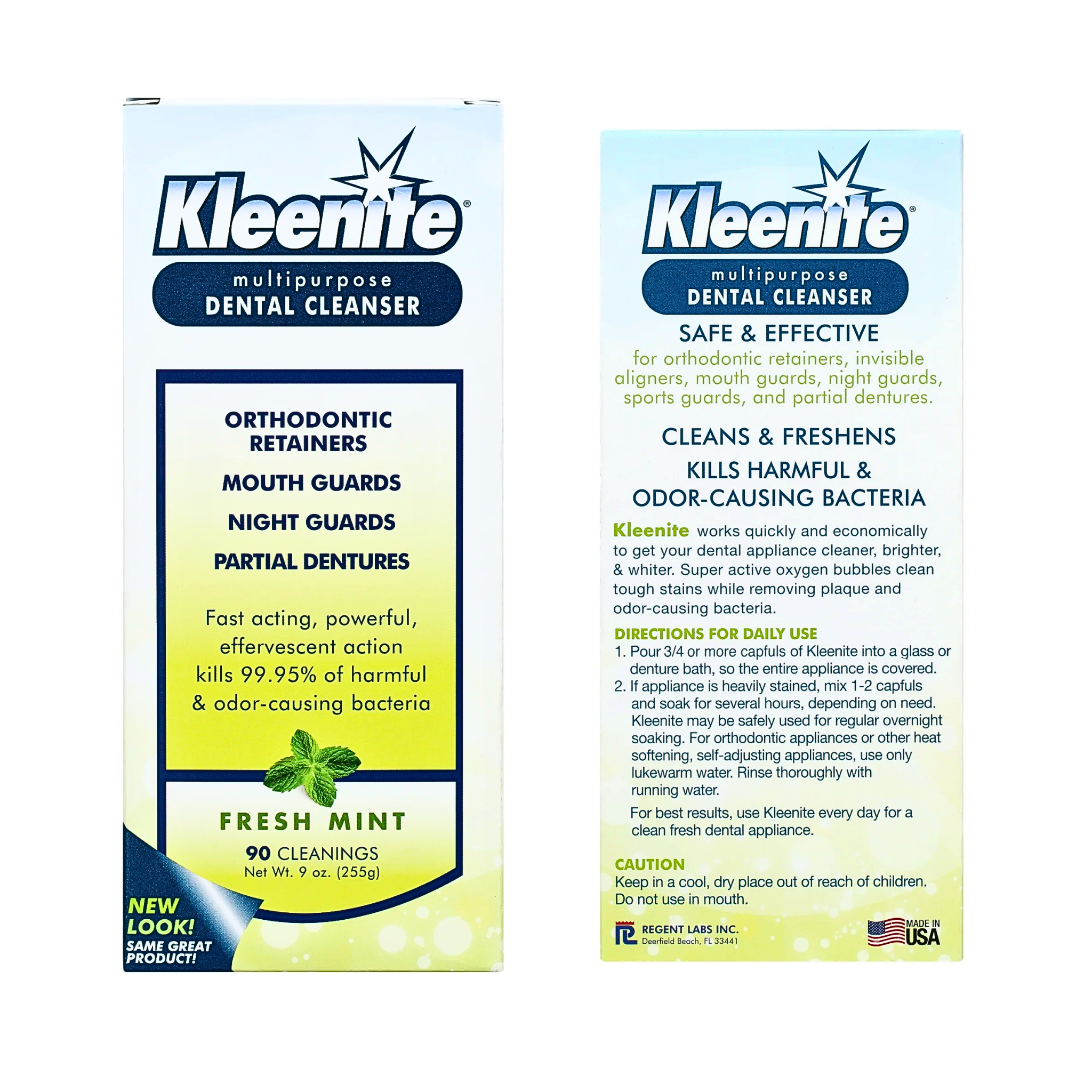 Kleenite, Dental Appliance Cleaner, Removes Stains and Odors, Safe for Retainers and Dentures, 8 oz