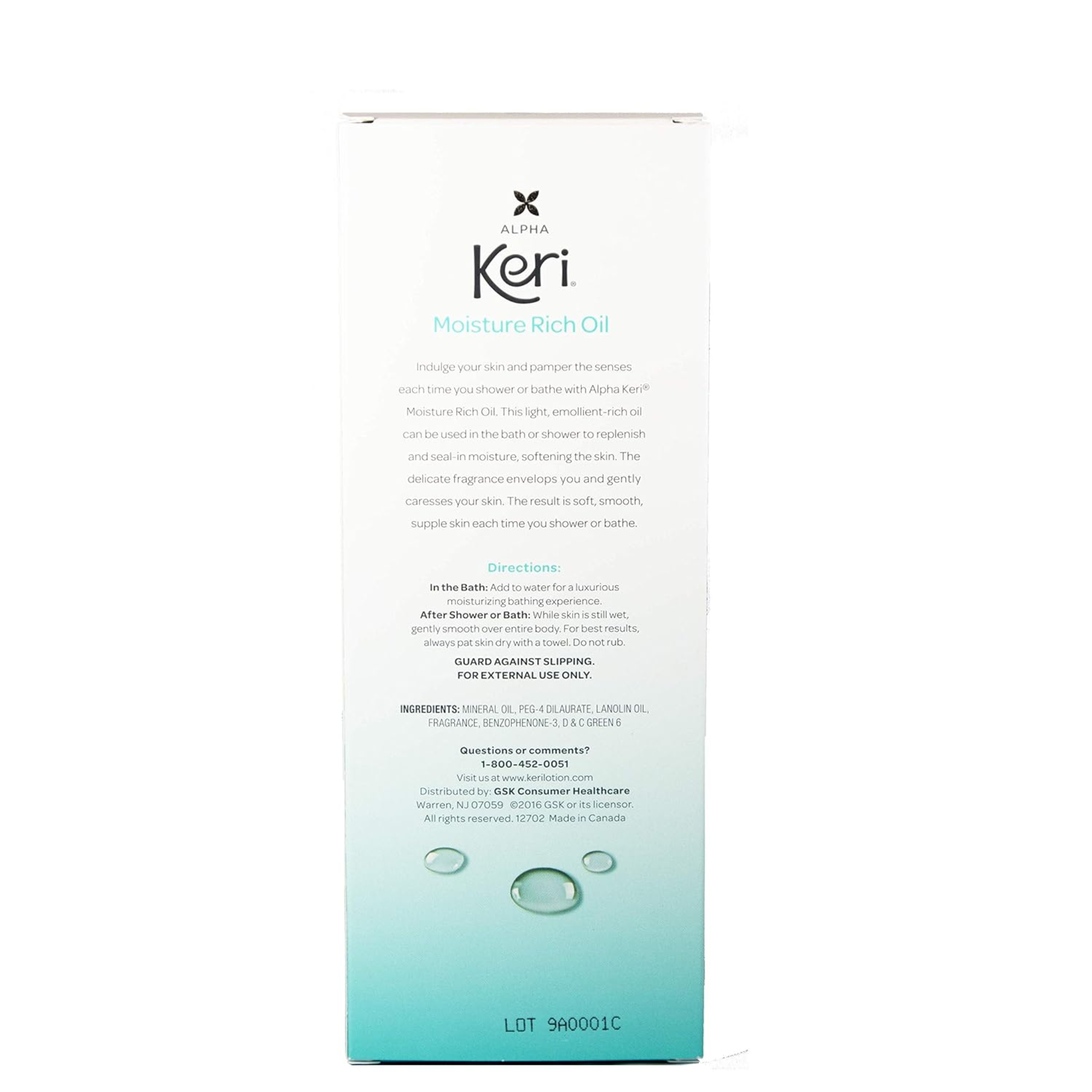 Keri, Moisturizing Shower and Bath Oil, Hydrating Formula for Soft, Smooth Skin, 16 Fl Oz