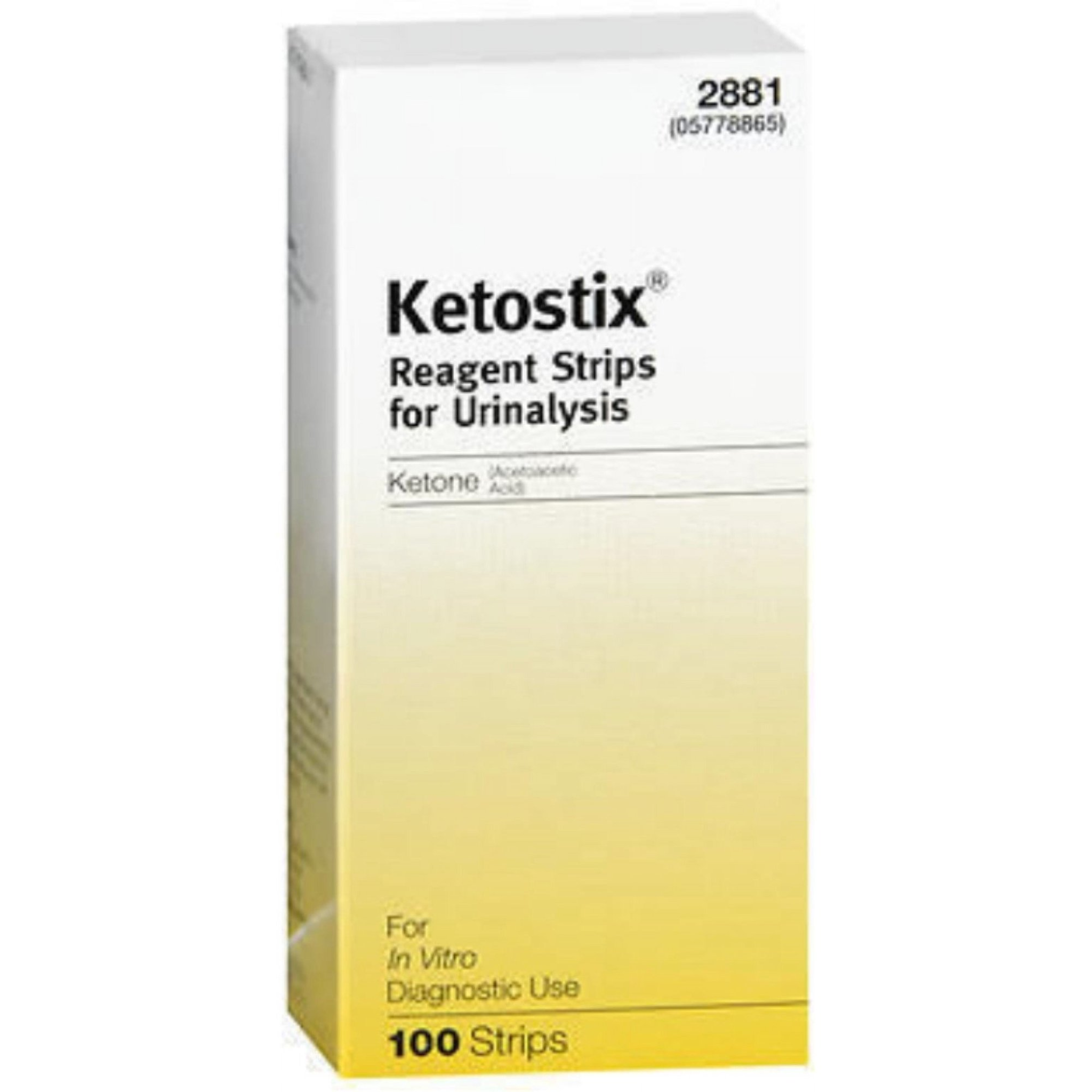 Ketostix Reagent Strips for Urinalysis, Measure Ketone Levels, 100-Count Box