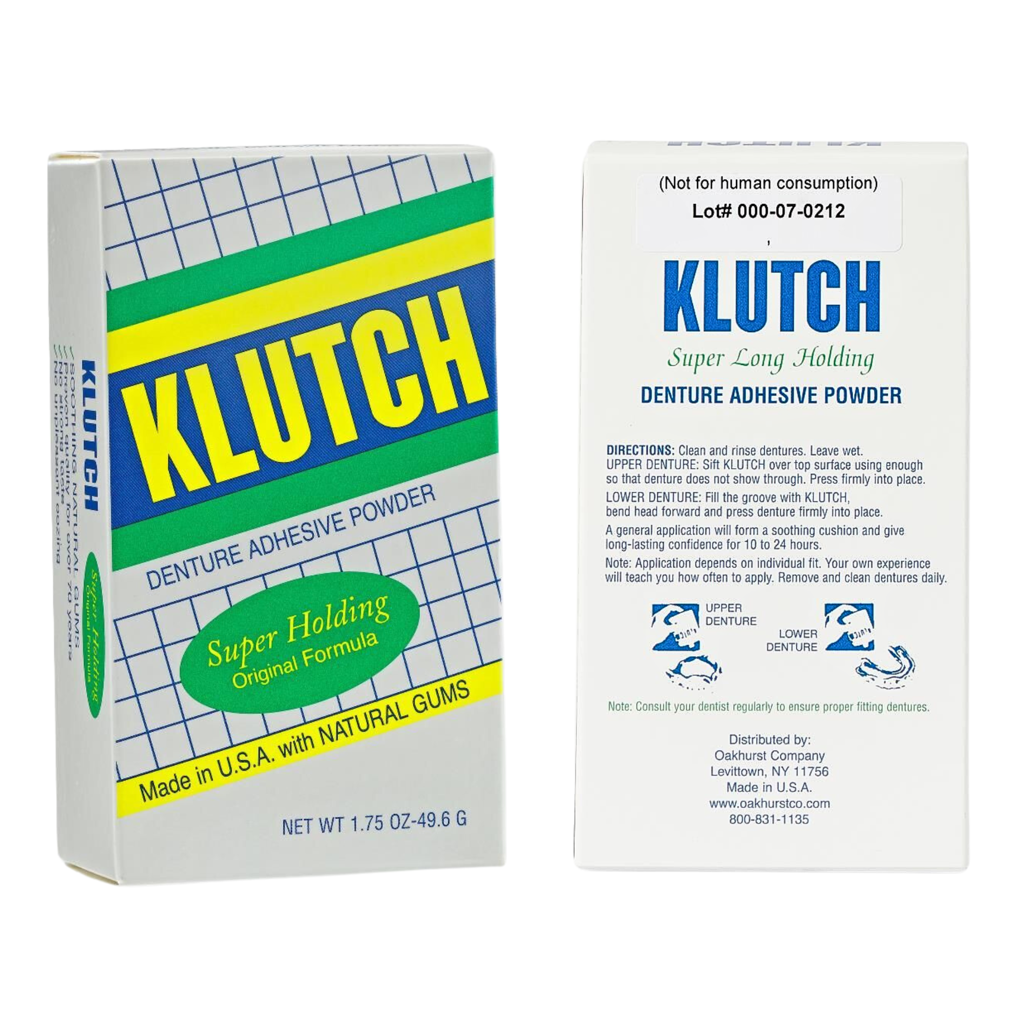 Klutch, Denture Adhesive Powder, Super Hold for Long-Lasting Security, 1.75 oz