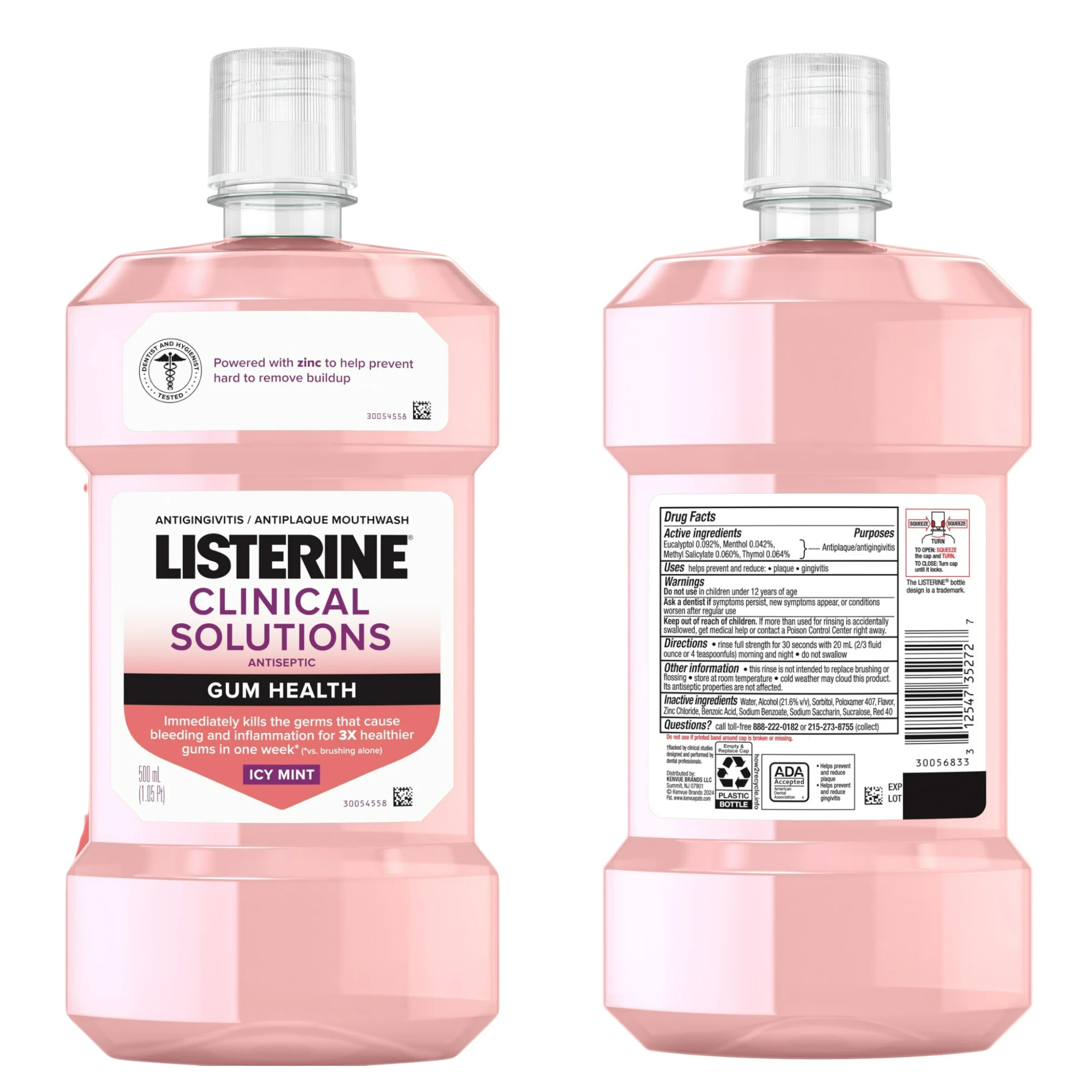 Listerine, Clinical Solutions Gum Health Antiseptic Mouthwash, Oral Care for Healthy Gums, 500 mL