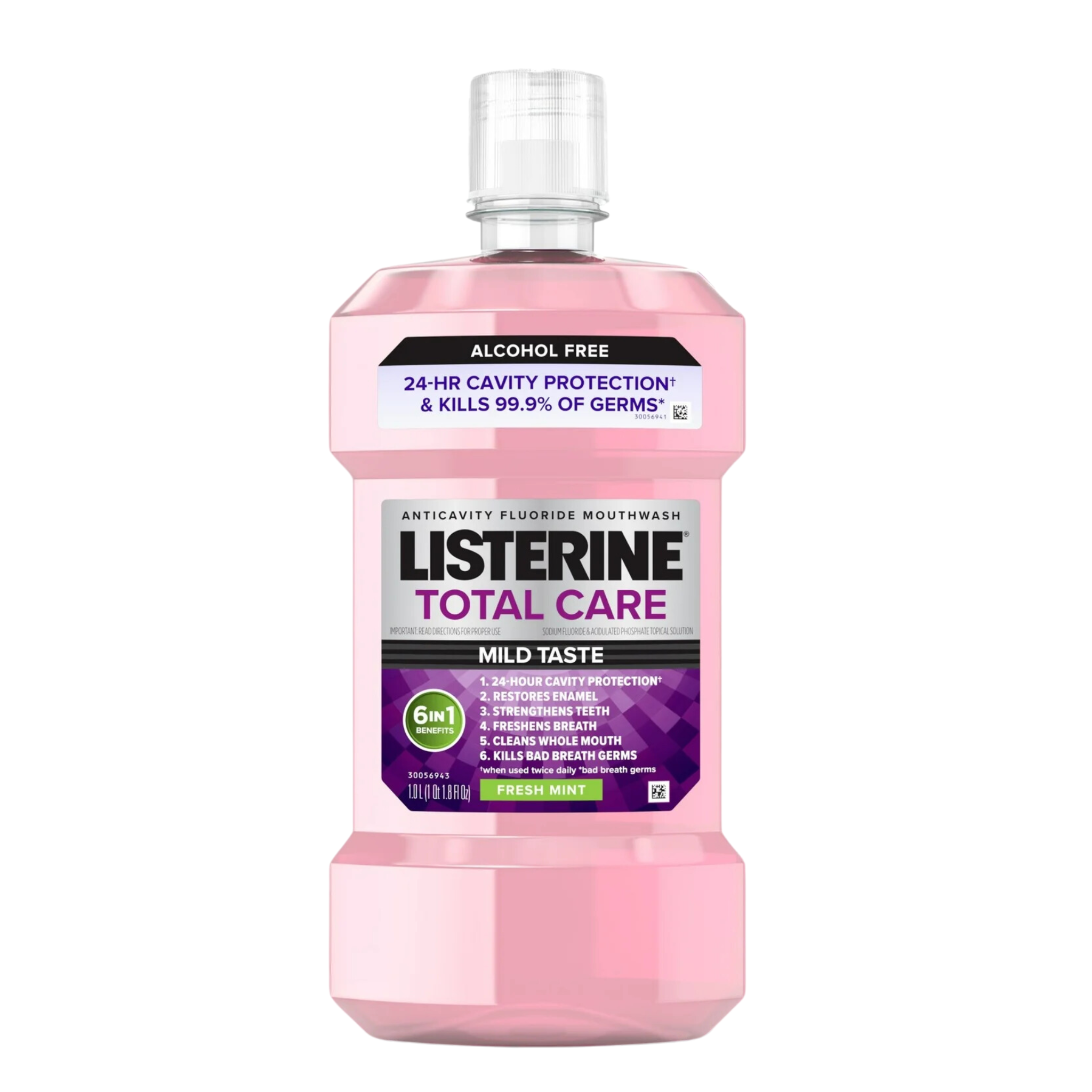 Listerine, Total Care Zero Alcohol-Free Mouthwash, Fresh Mint Flavor for Complete Oral Care, 1 L