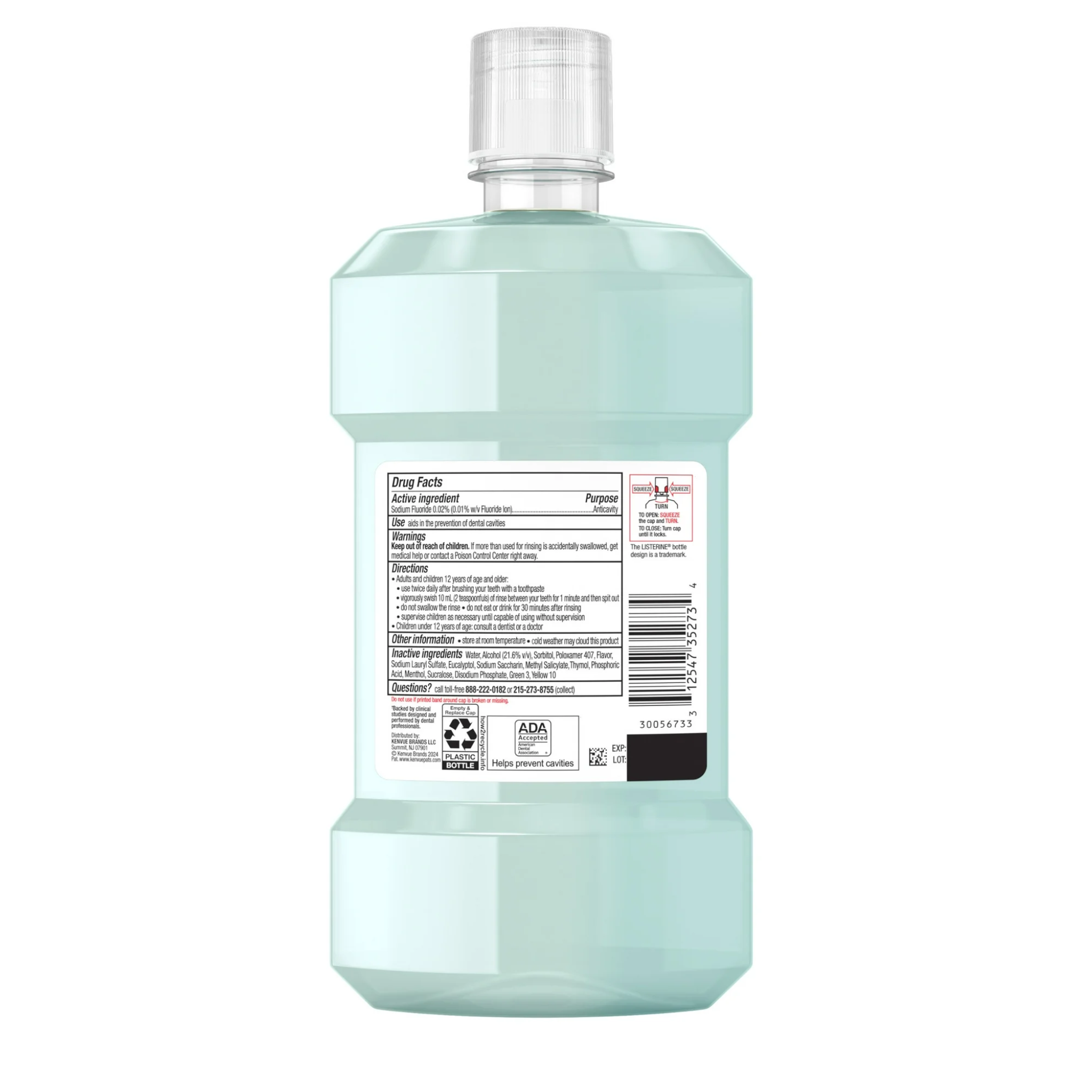 Listerine, Clinical Solutions Teeth Strength Anticavity Fluoride Mouthwash, Oral Care for Stronger Teeth, 500 mL