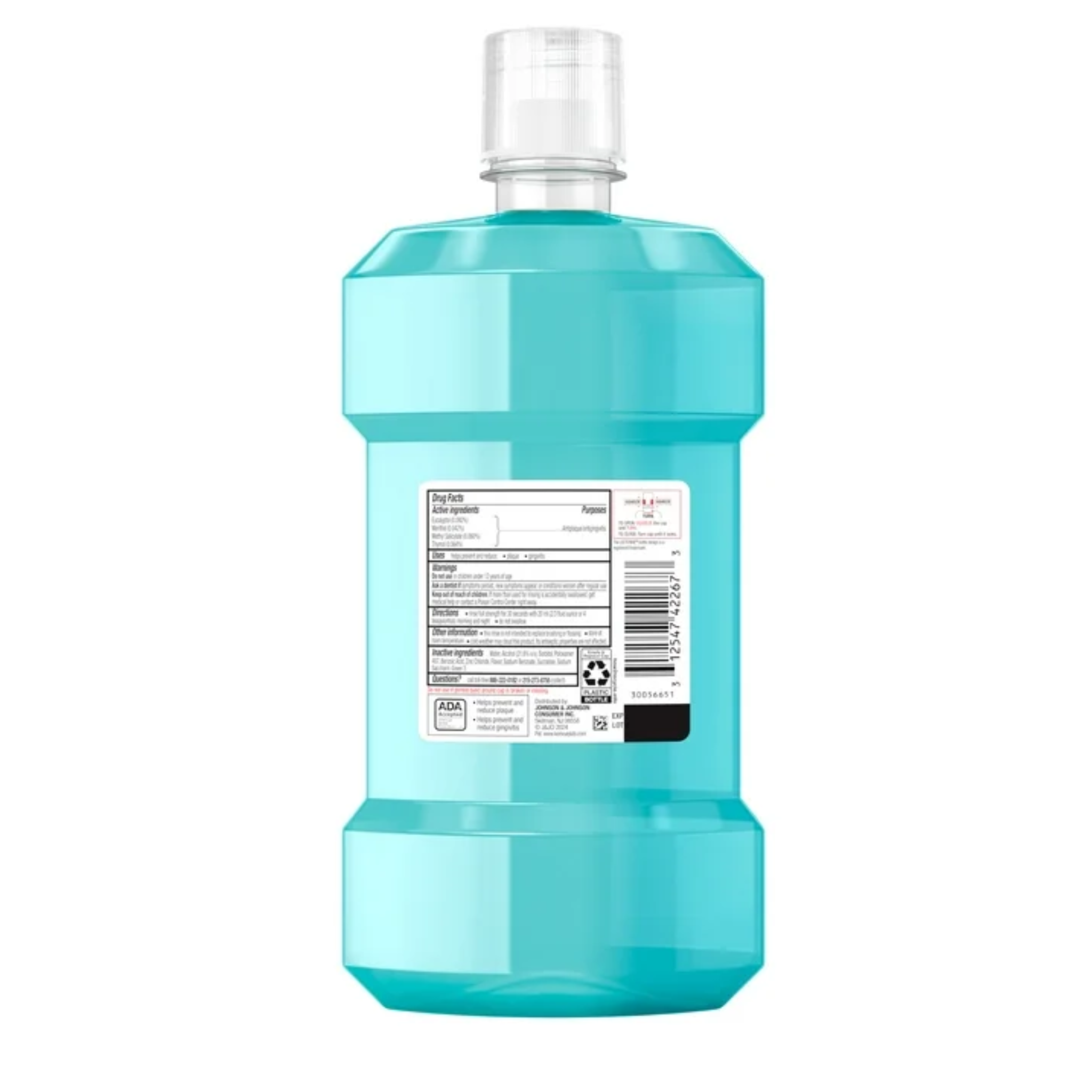 Listerine, Ultraclean Antiseptic Mouthwash, Oral Care for Gingivitis and Plaque, Cool Mint, 1 L