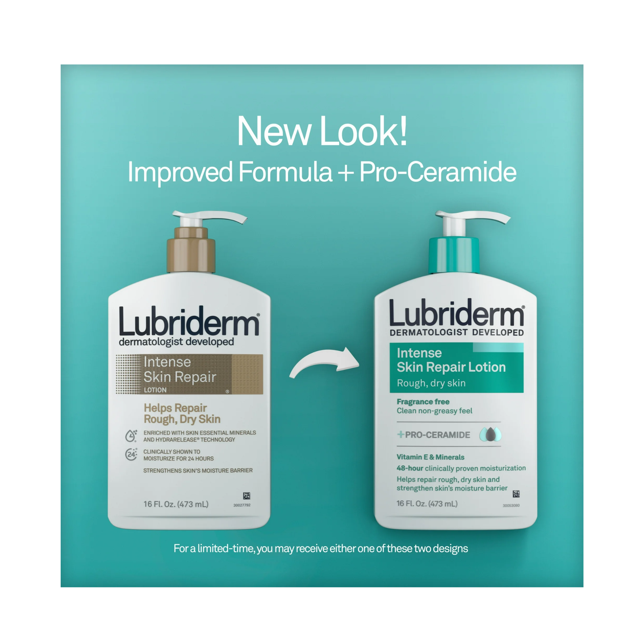 Lubriderm, Fast-Absorbing Intense Dry Skin Repair Lotion, Long-Lasting Moisture for Dry Skin, 16 fl oz Bottle