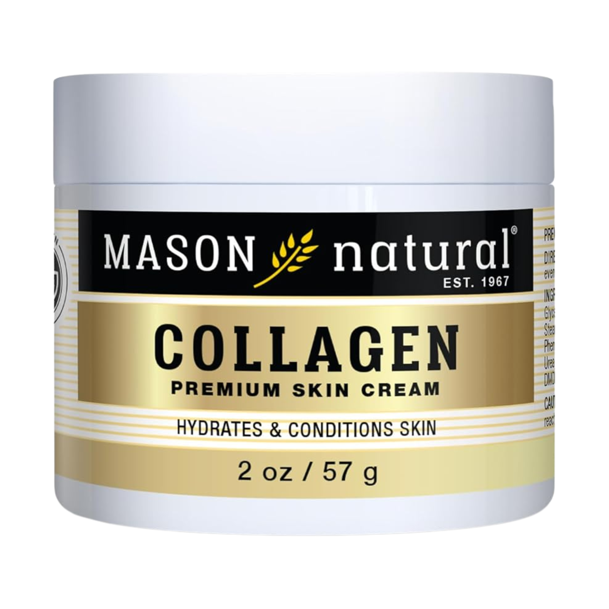 Mason Natural, Collagen Premium Skin Cream, Hydrating Moisturizer, 2 oz Jar