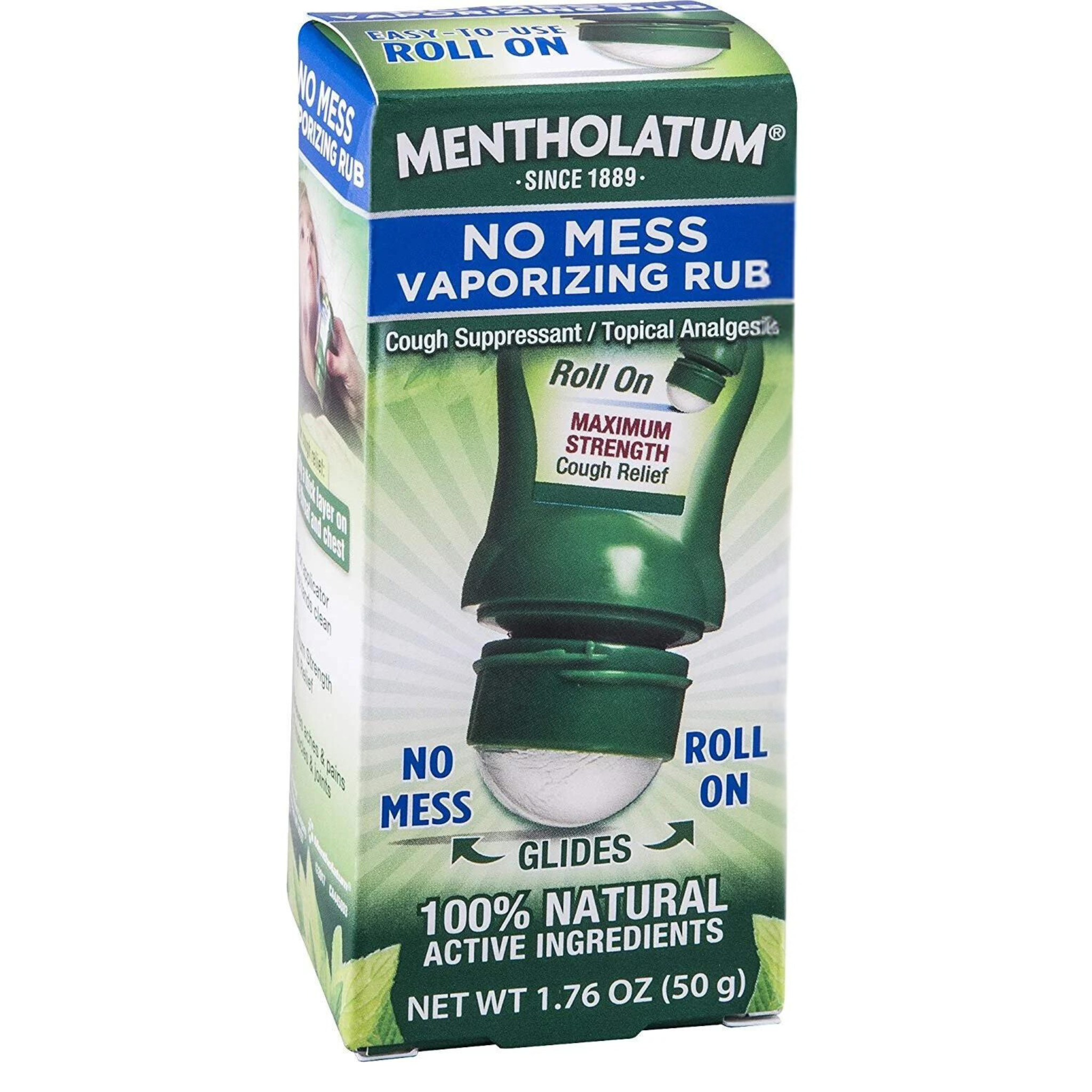 Mentholatum No Mess Vaporizing Rub with easy-to-use Roll On Applicator, 1.76 Ounce