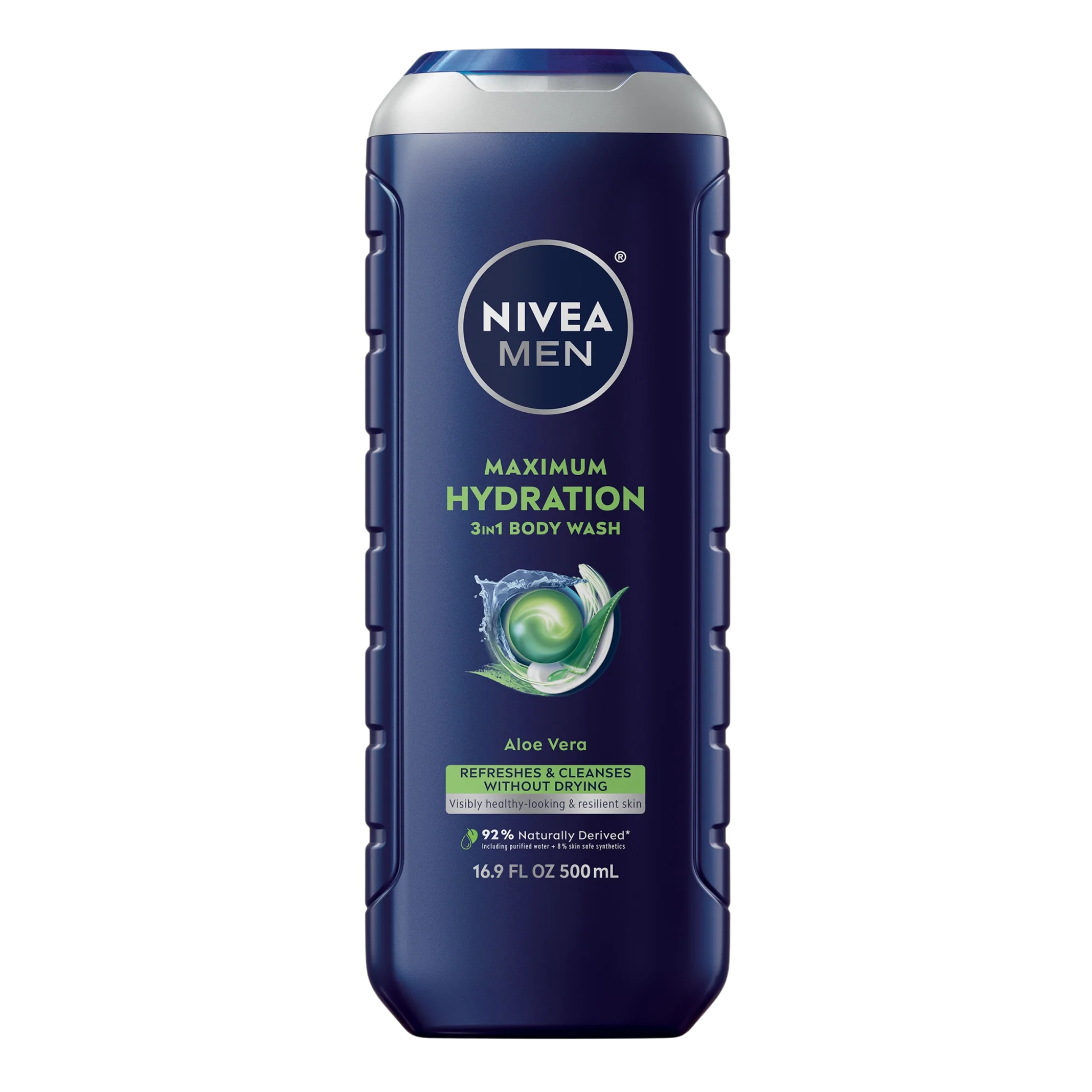 NIVEA MEN®, Maximum Hydration Body Wash, Aloe Vera Infused for Deep Moisture and Fresh Skin, 16.9 fl oz