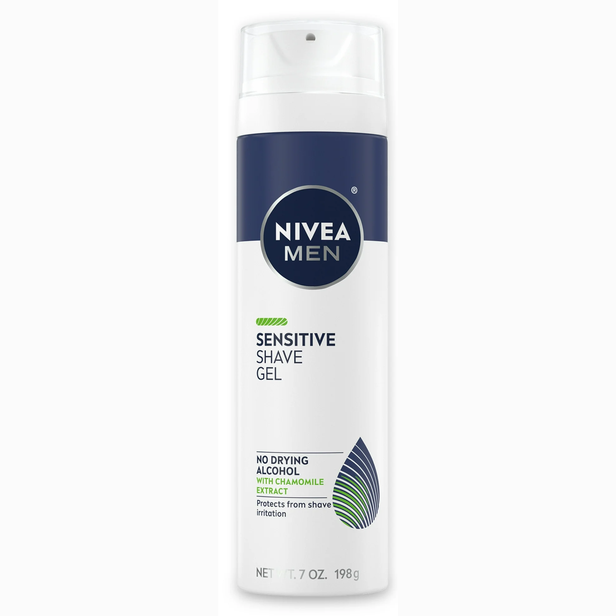 NIVEA MEN, Sensitive Shave Gel with Vitamin E, Chamomile, and Witch Hazel Extracts, Soothing Formula for Irritation-Free Shaving, 7 oz Can