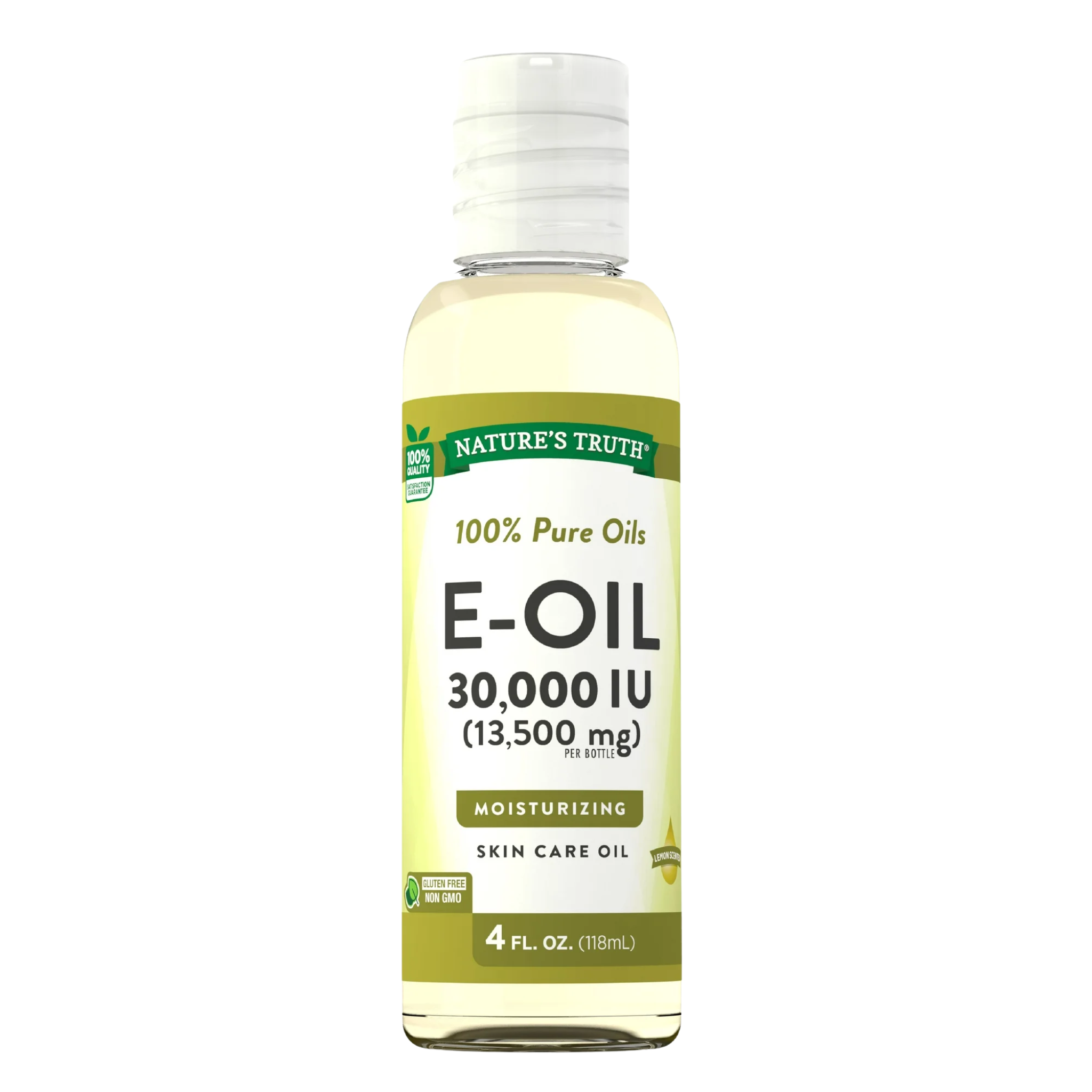 Nature's Truth, E-Oil 30,000 IU, Nourishing Skin Care Oil with Refreshing Lemon Scent, 4 oz Bottle