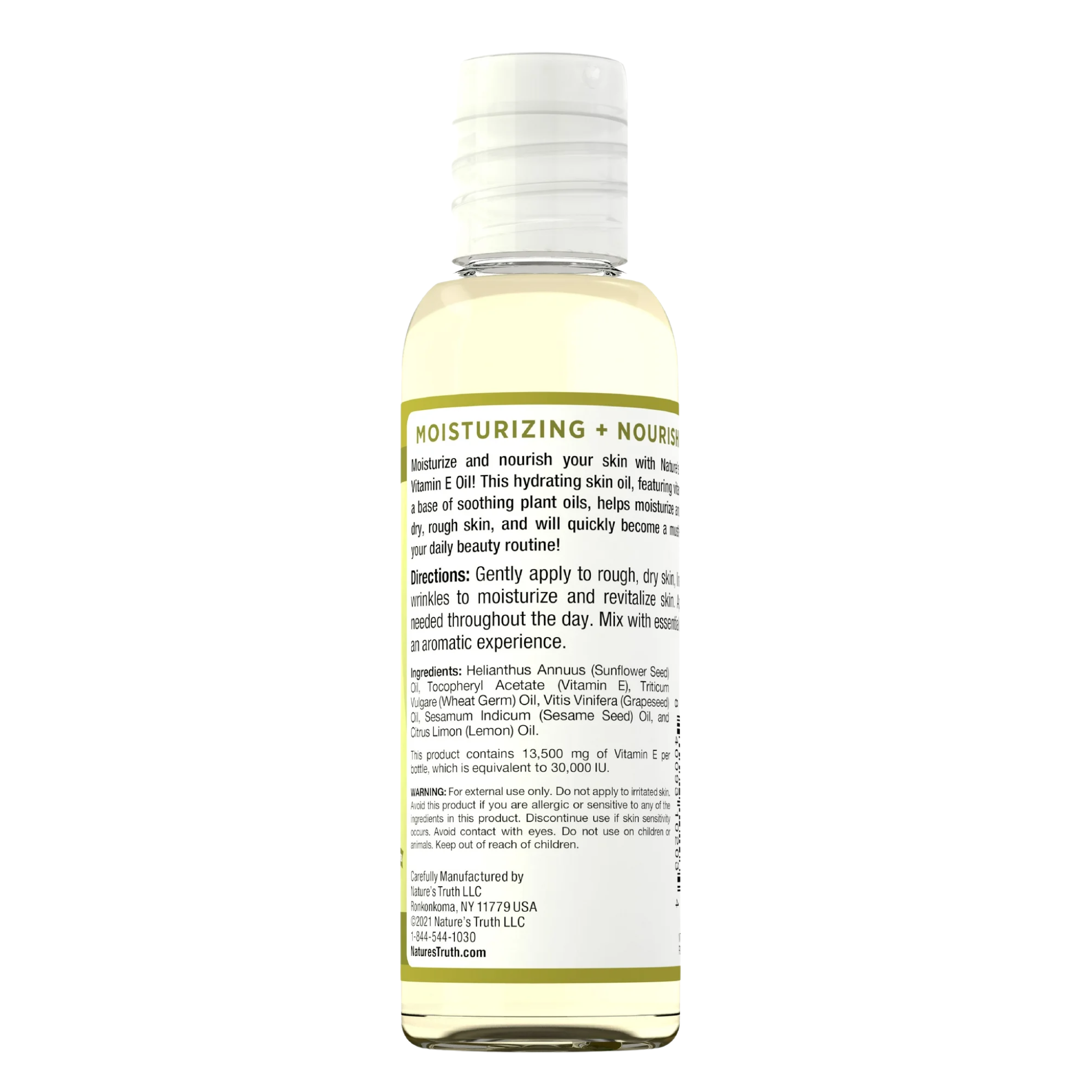 Nature's Truth, E-Oil 30,000 IU, Nourishing Skin Care Oil with Refreshing Lemon Scent, 4 oz Bottle