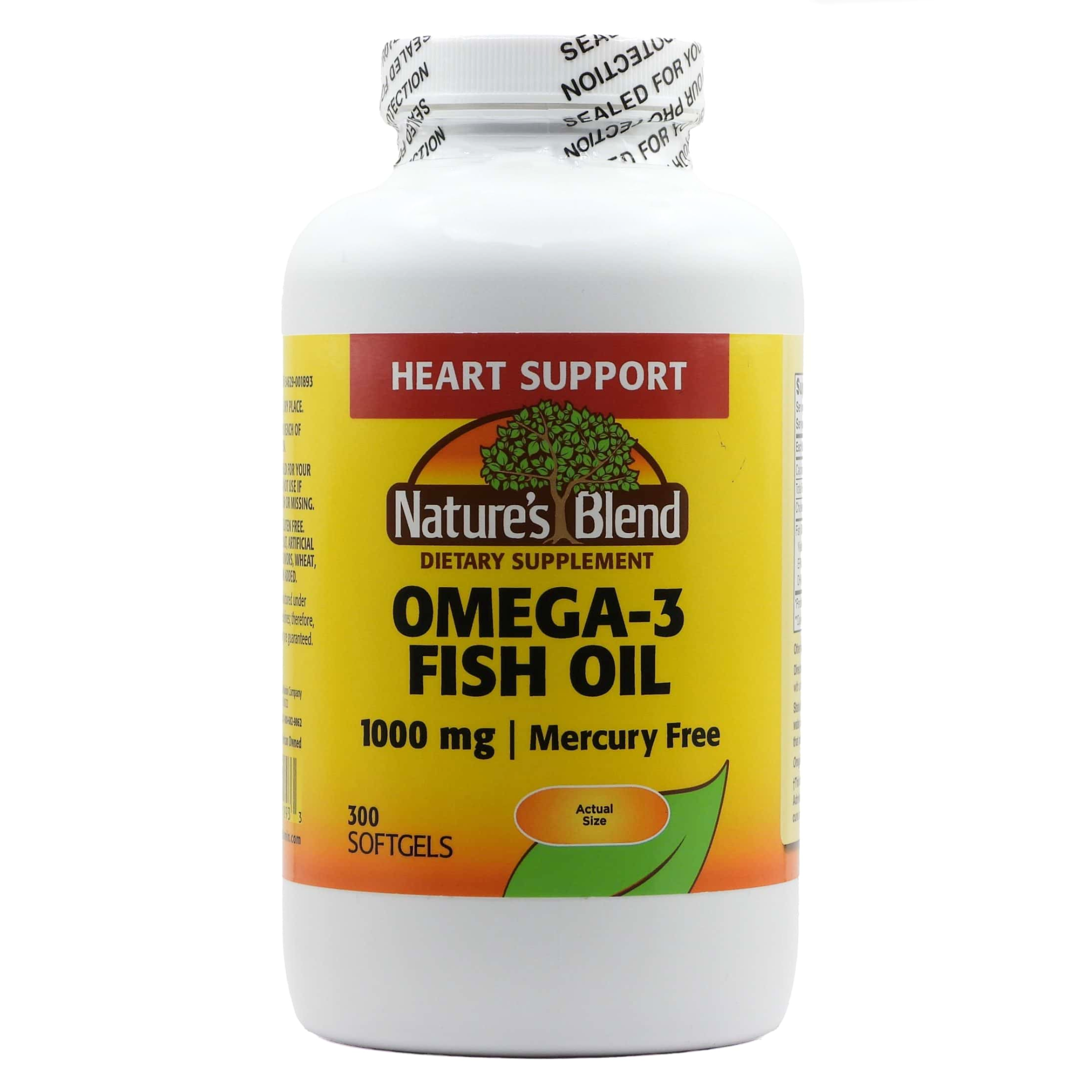 Nature's Blend, Omega-3 Fish Oil 1000 mg, High-Quality Omega-3 Supplement for Heart Health, 300 Softgels