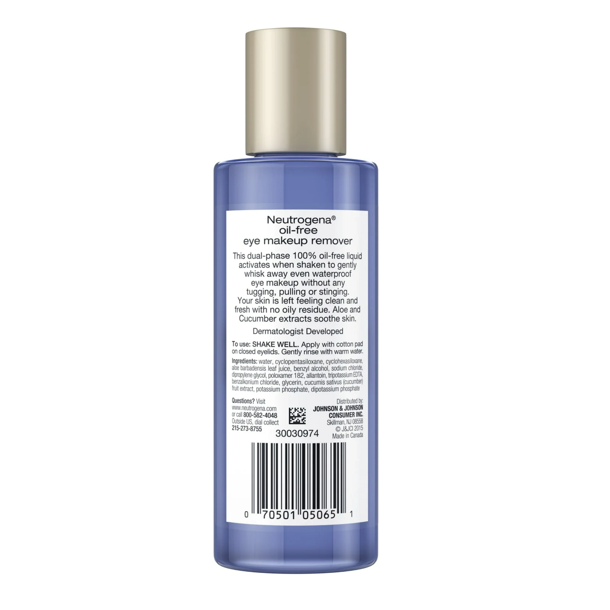 Neutrogena, Oil-Free Gentle Eye Makeup Remover, Removes Waterproof Makeup, 5.5 fl oz