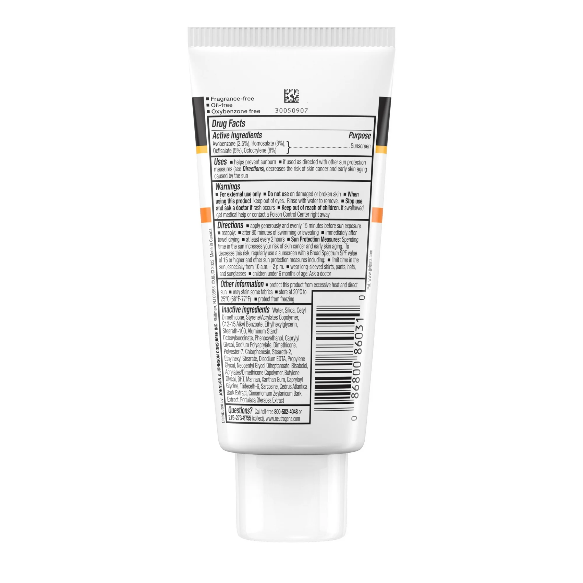 Neutrogena, Clear Face Liquid Lotion Sunscreen, SPF 30 Oil-Free Formula, Broad-Spectrum Protection, 3.0 Fl Oz