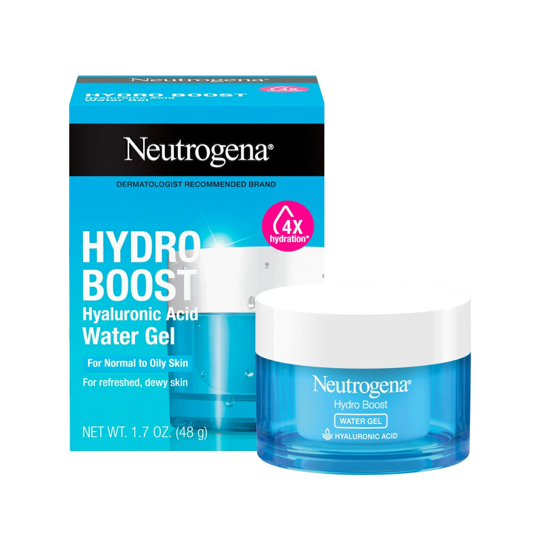 Neutrogena, Hydro Boost Water Gel Face Moisturizer, Hydrating with Hyaluronic Acid for Smooth, Refreshing Skin, 1.7 oz