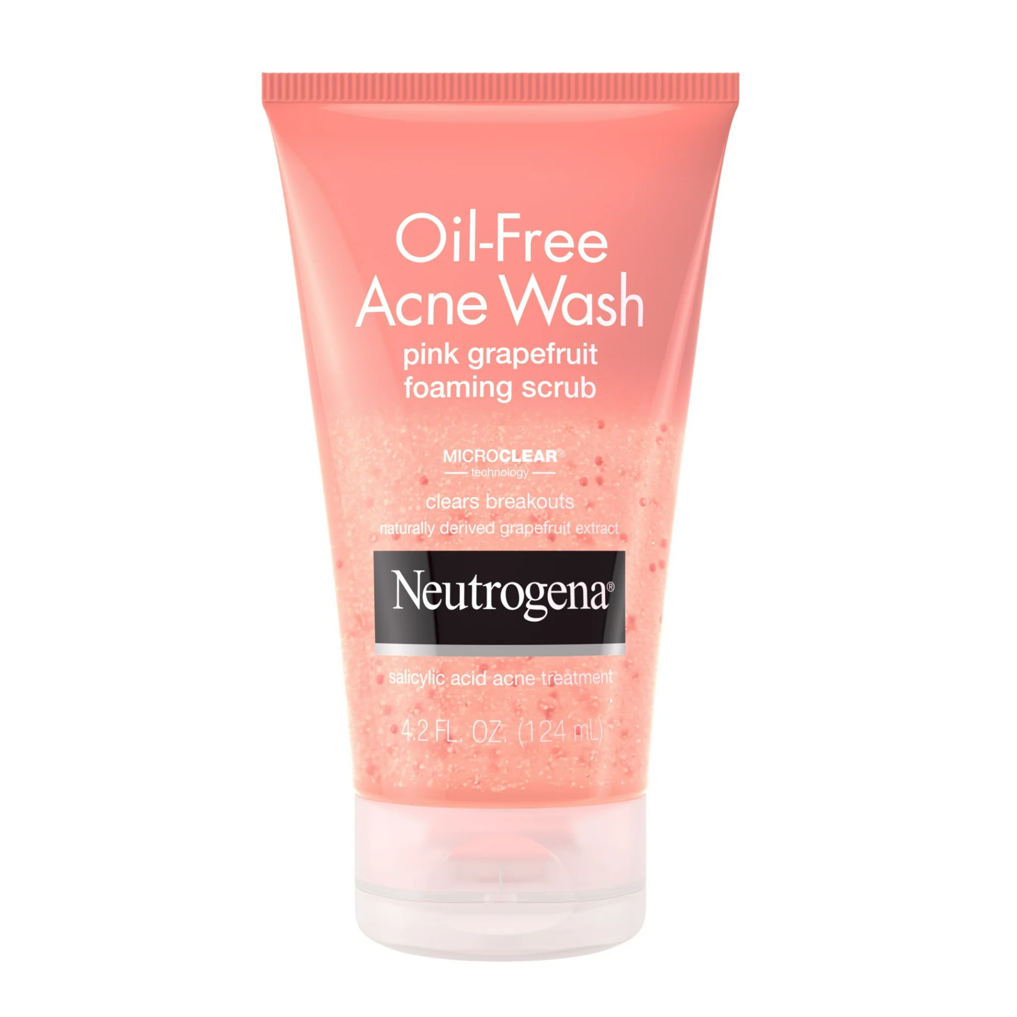 Neutrogena, Oil-Free Acne Wash Facial Scrub, Exfoliating Pink Grapefruit Formula for Clearer Skin, 4.2 fl. oz