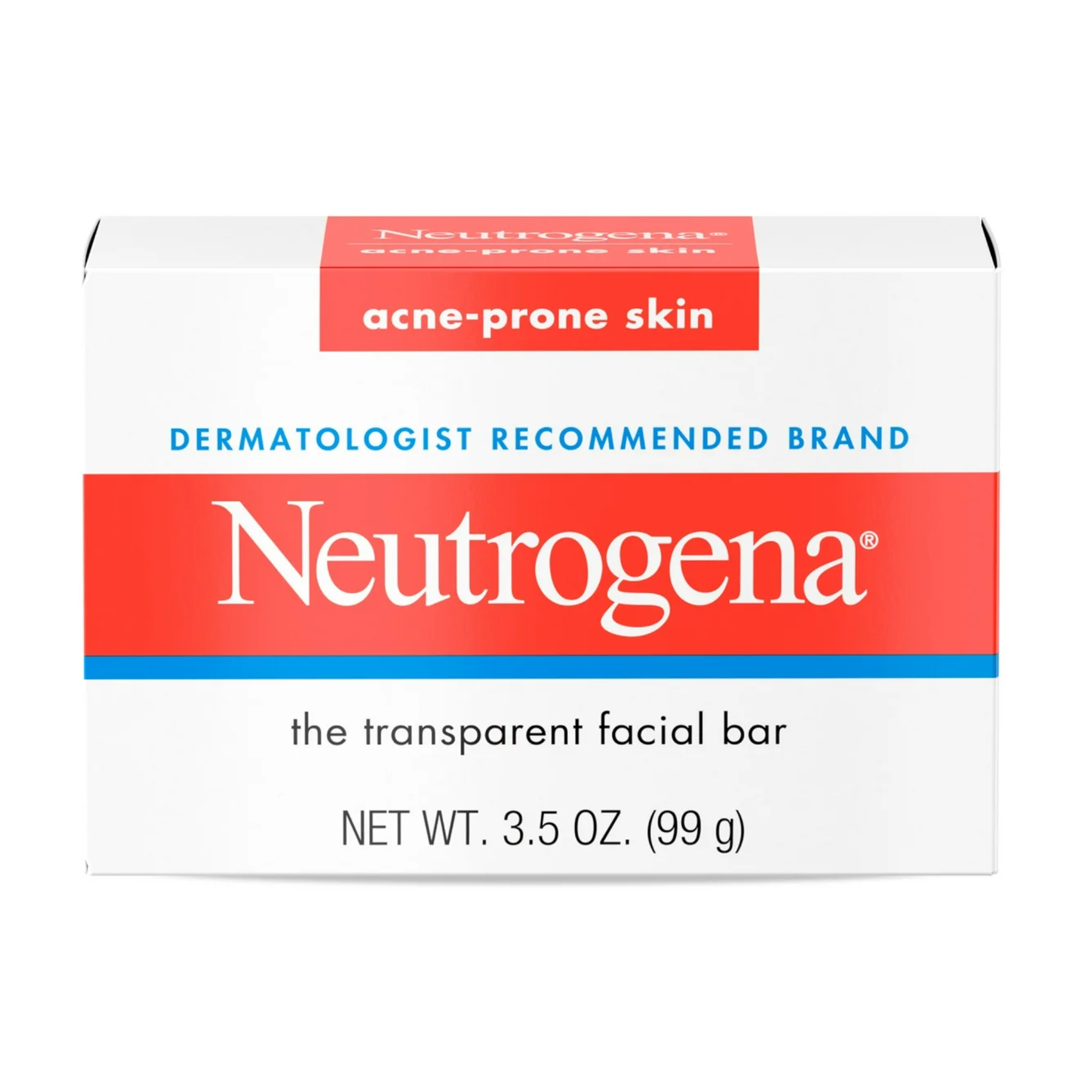 Neutrogena, Glycerin Facial Cleansing Bar for Acne-Prone Skin, Gentle and Hydrating Formula, 3.5 oz