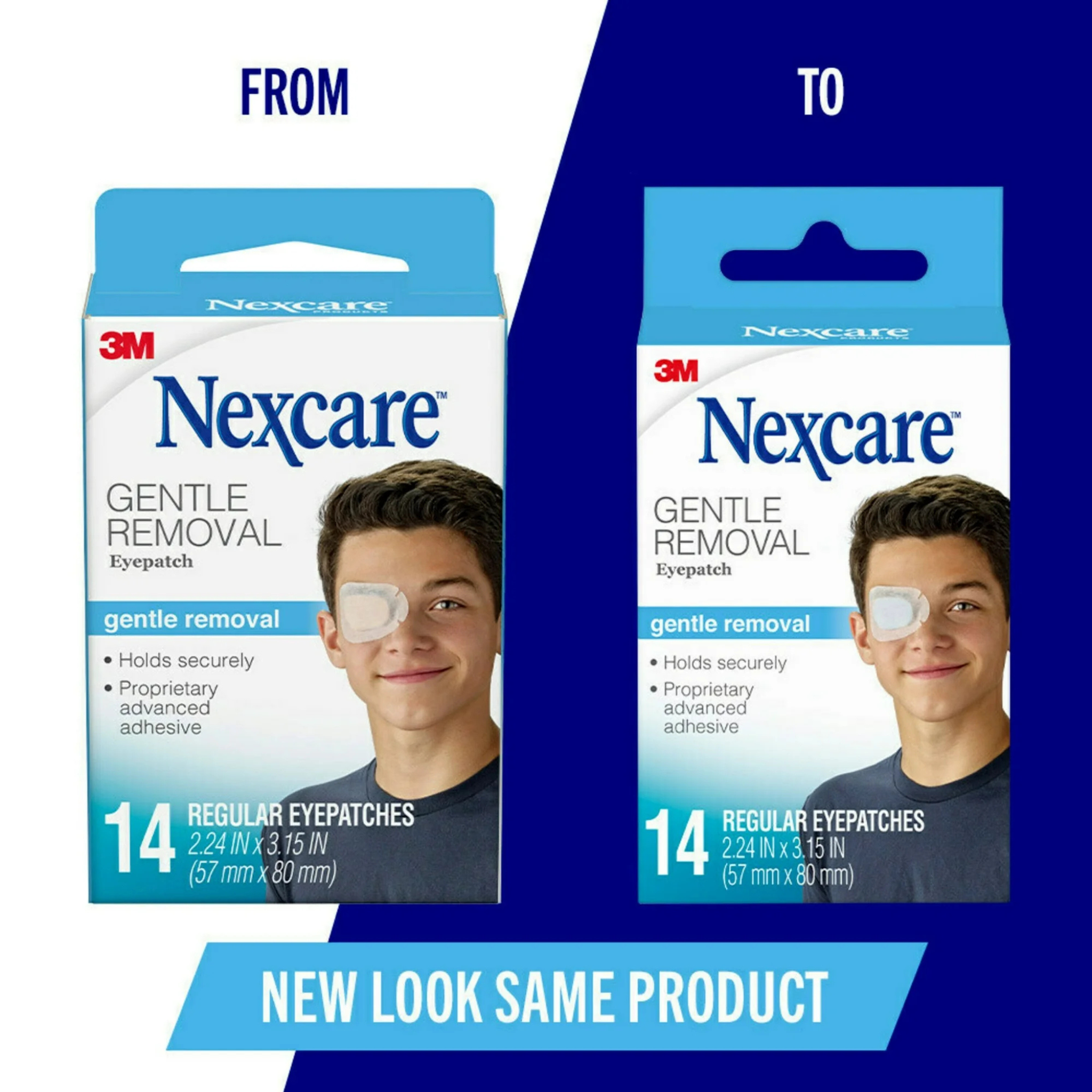 Nexcare Gentle Removal Eye Patch, Regular Eyepatches, 14 ct.