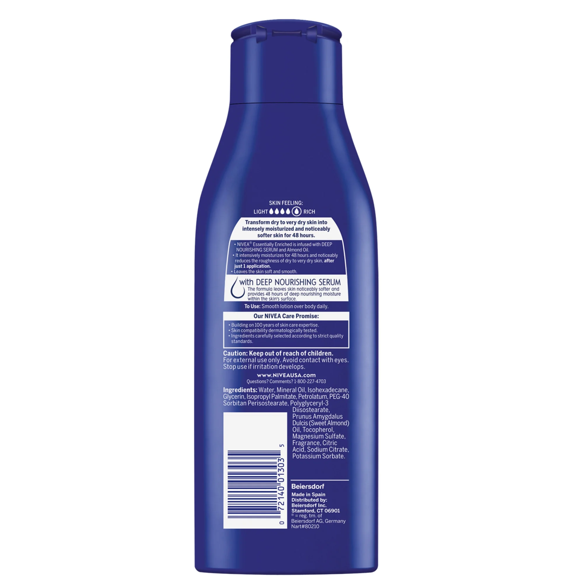 NIVEA, Essentially Enriched Body Lotion, for Dry Skin, 6.8 fl oz Bottle