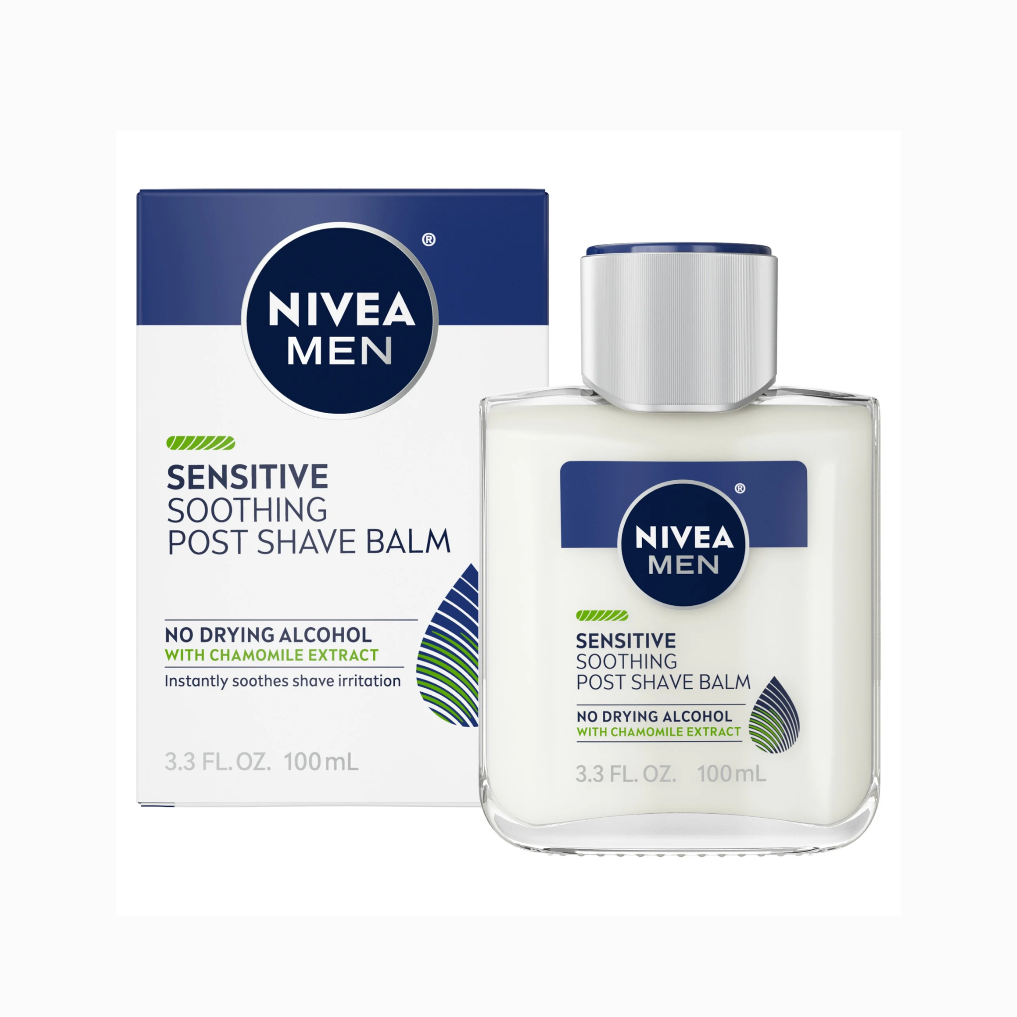 NIVEA MEN, Sensitive Soothing Post Shave Balm, Calms and Protects Irritated Skin, 3.3 fl oz