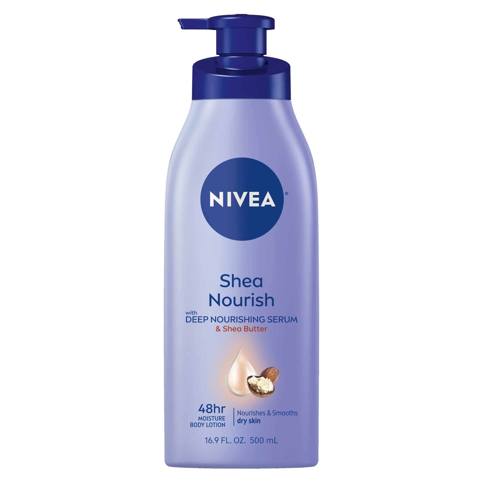 NIVEA, Shea Nourish Body Lotion, with Shea Butter for Dry Skin, 16.9 fl oz Pump Bottle