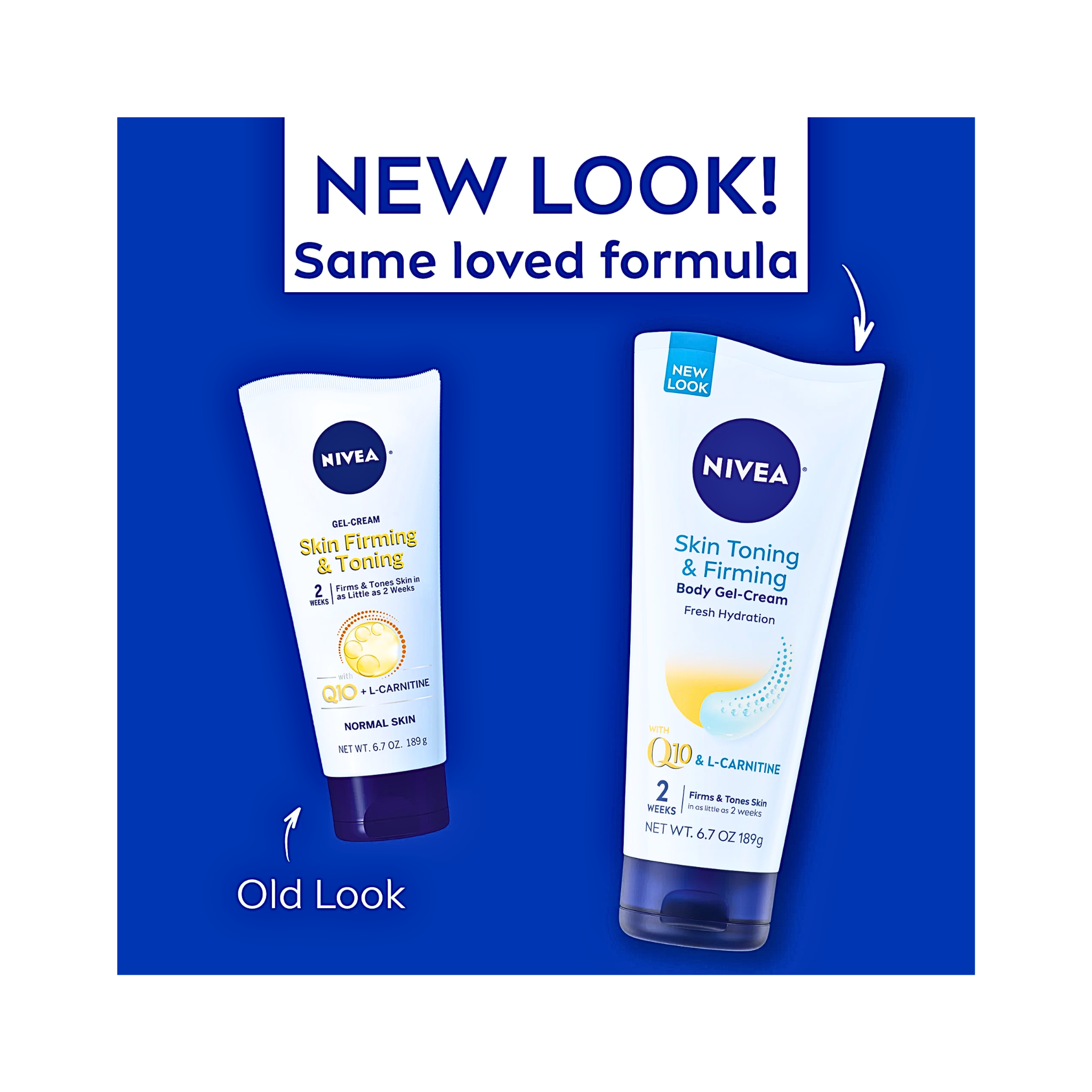 NIVEA, Skin Firming & Toning Body Gel-Cream with Q10, Smooths & Firms Skin, 6.7 oz Tube