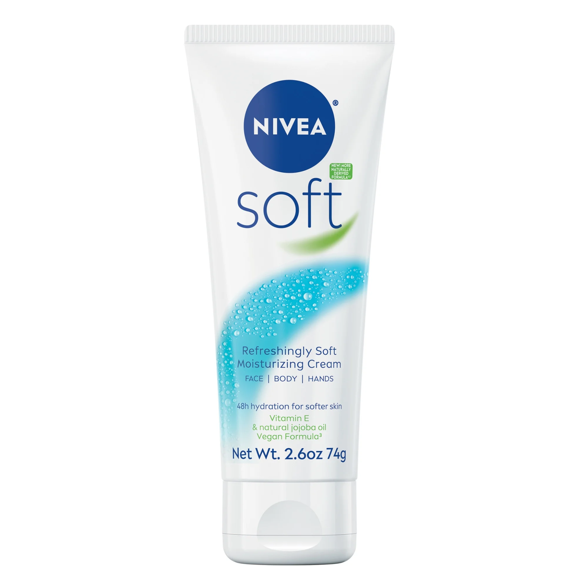 NIVEA, Soft Moisturizing Cream, for Face, Body & Hands, 2.6 oz Tube