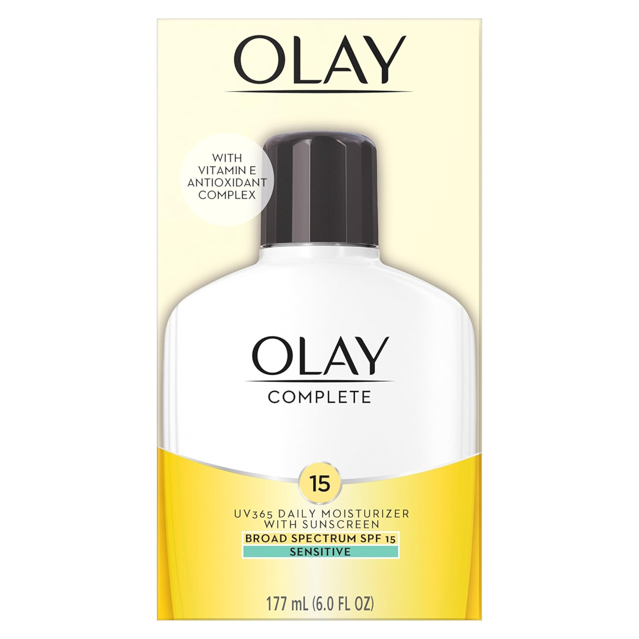 Olay, Complete All Day Moisturizer Lotion with Sunscreen SPF 15, Gentle Care for Sensitive Skin, 6.0 fl oz