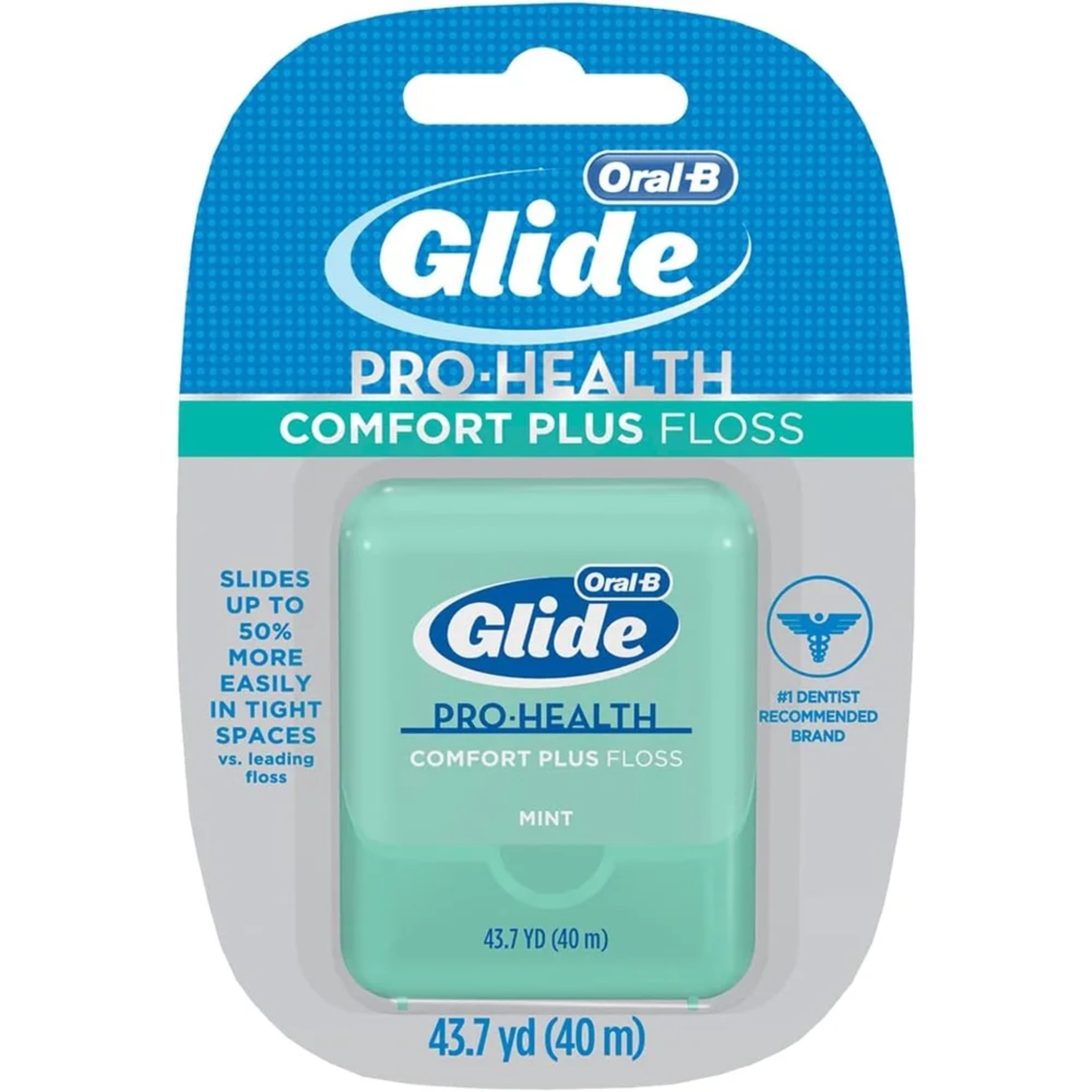 Oral-B, Glide Pro-Health Comfort Plus Dental Floss, Mint Flavor for Effective Plaque Removal, 40 M