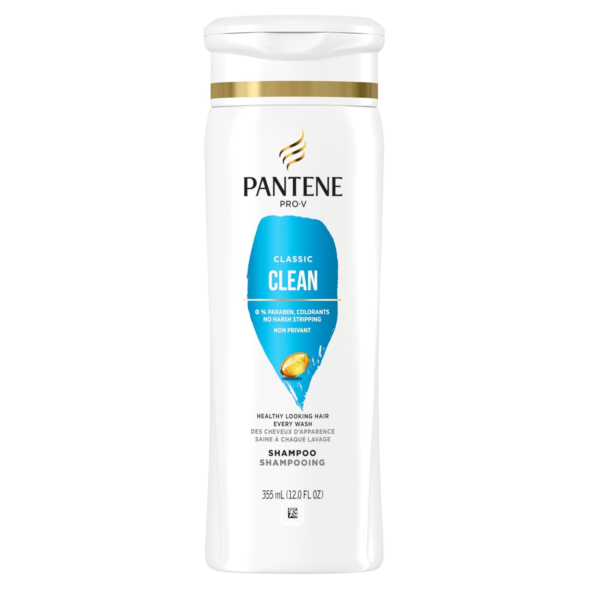 Pantene PRO-V Classic Clean Shampoo, Gentle and Refreshing for Everyday Use, 12.0 oz