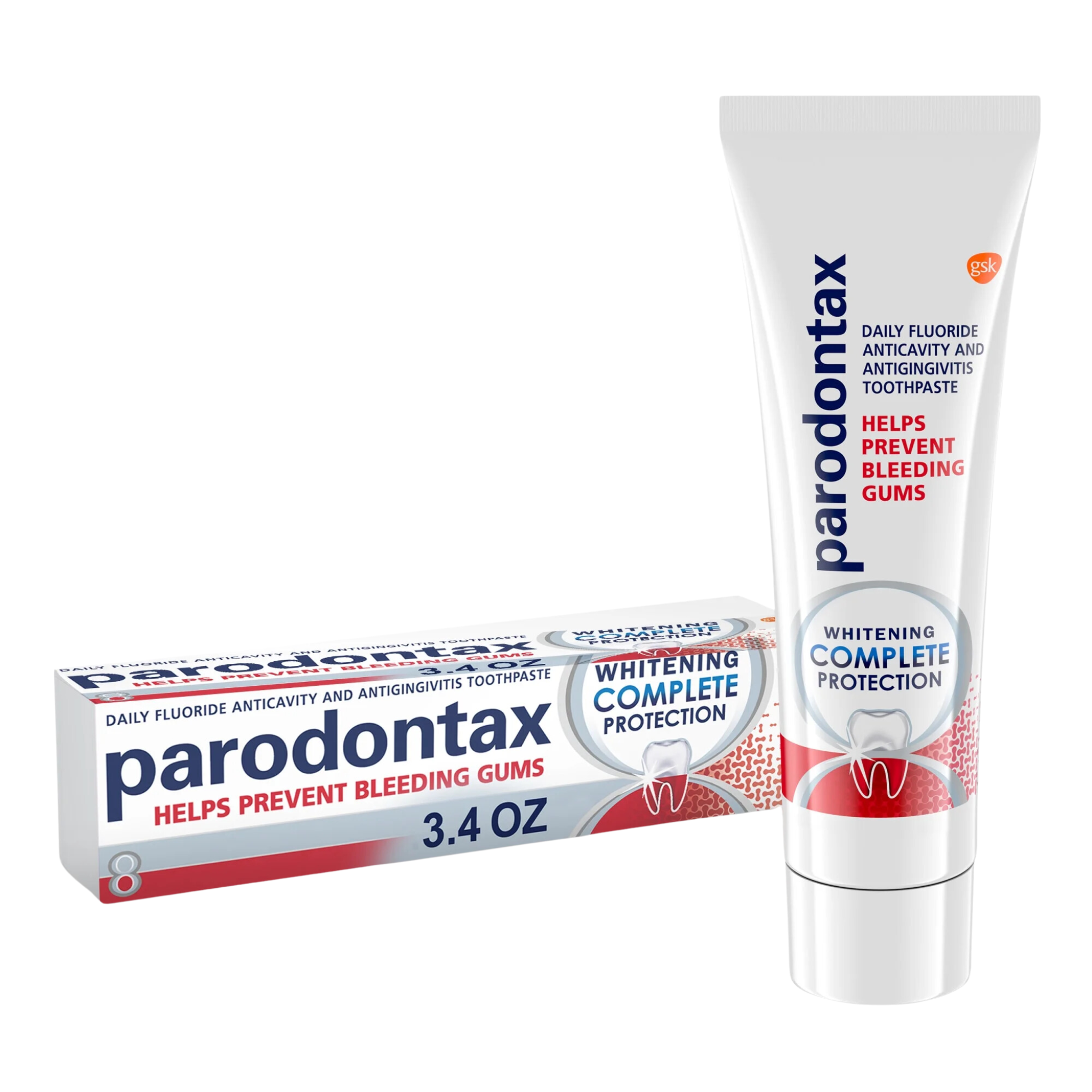 Parodontax, Complete Protection Teeth Whitening Toothpaste, Unflavored for Fresh Breath and Clean Teeth, 3.4 Oz