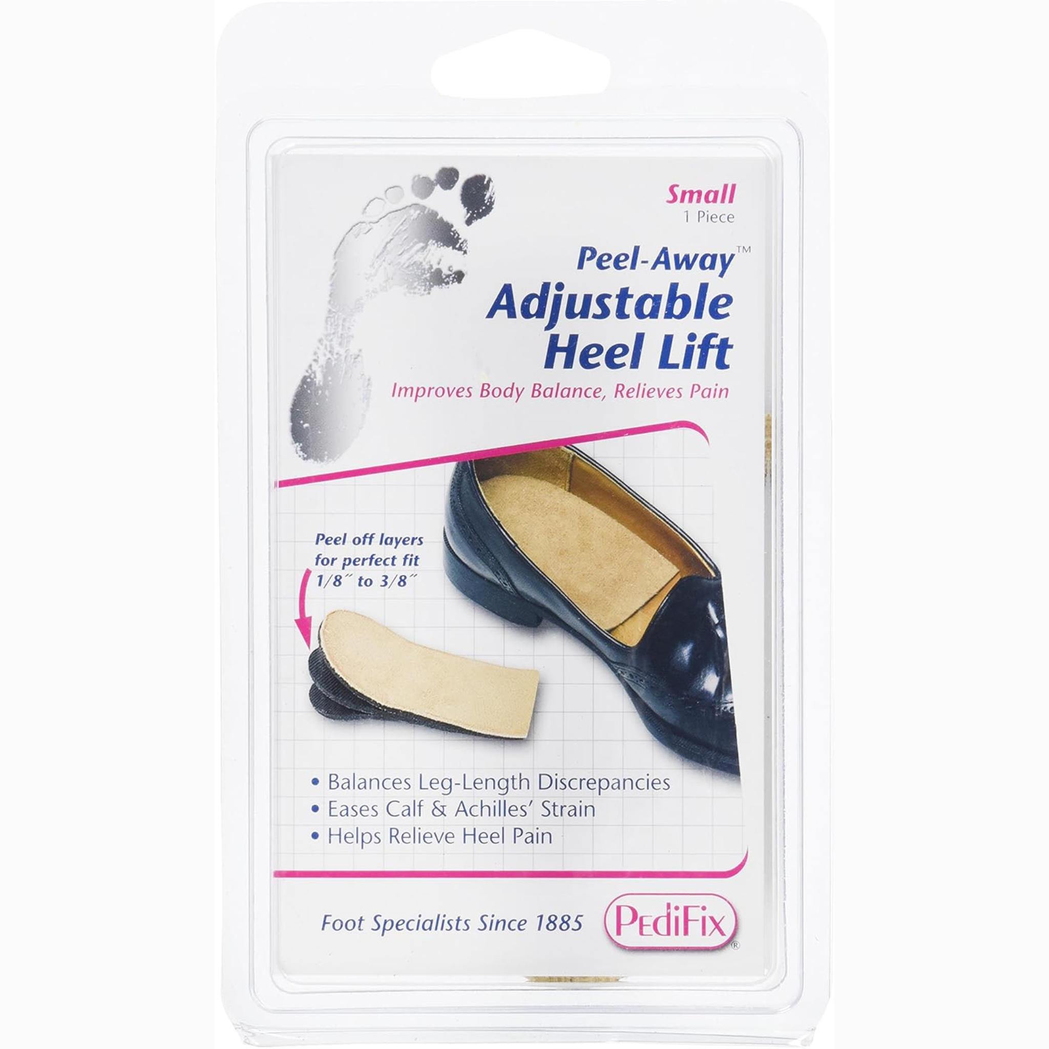 PediFix, Adjust-A-Heel Lift, Customizable Foot Support for Comfort, Small