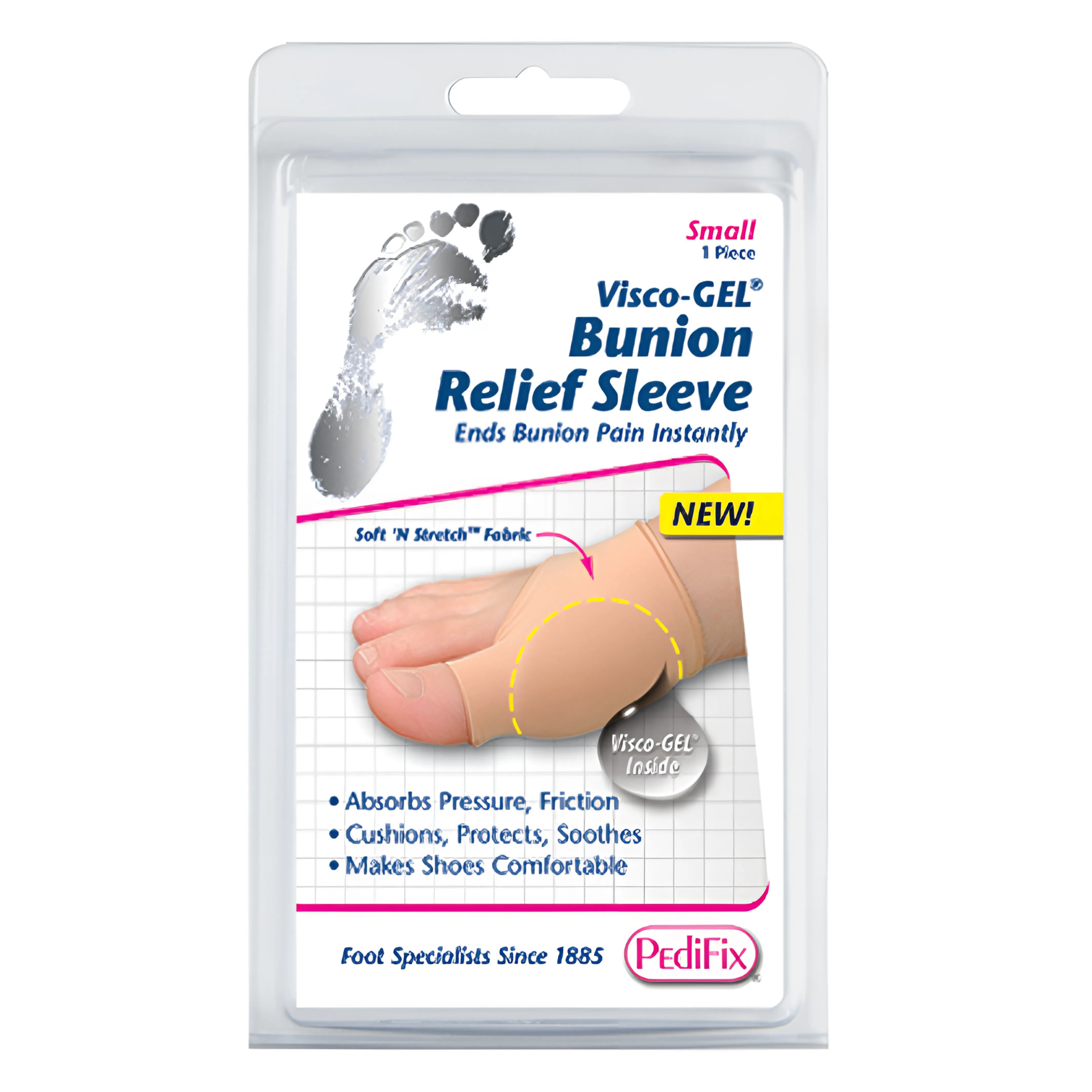 PediFix, Bunion Relief Sleeve, Cushioned Protection and Comfort for All-Day Wear, Small, 1 Pack