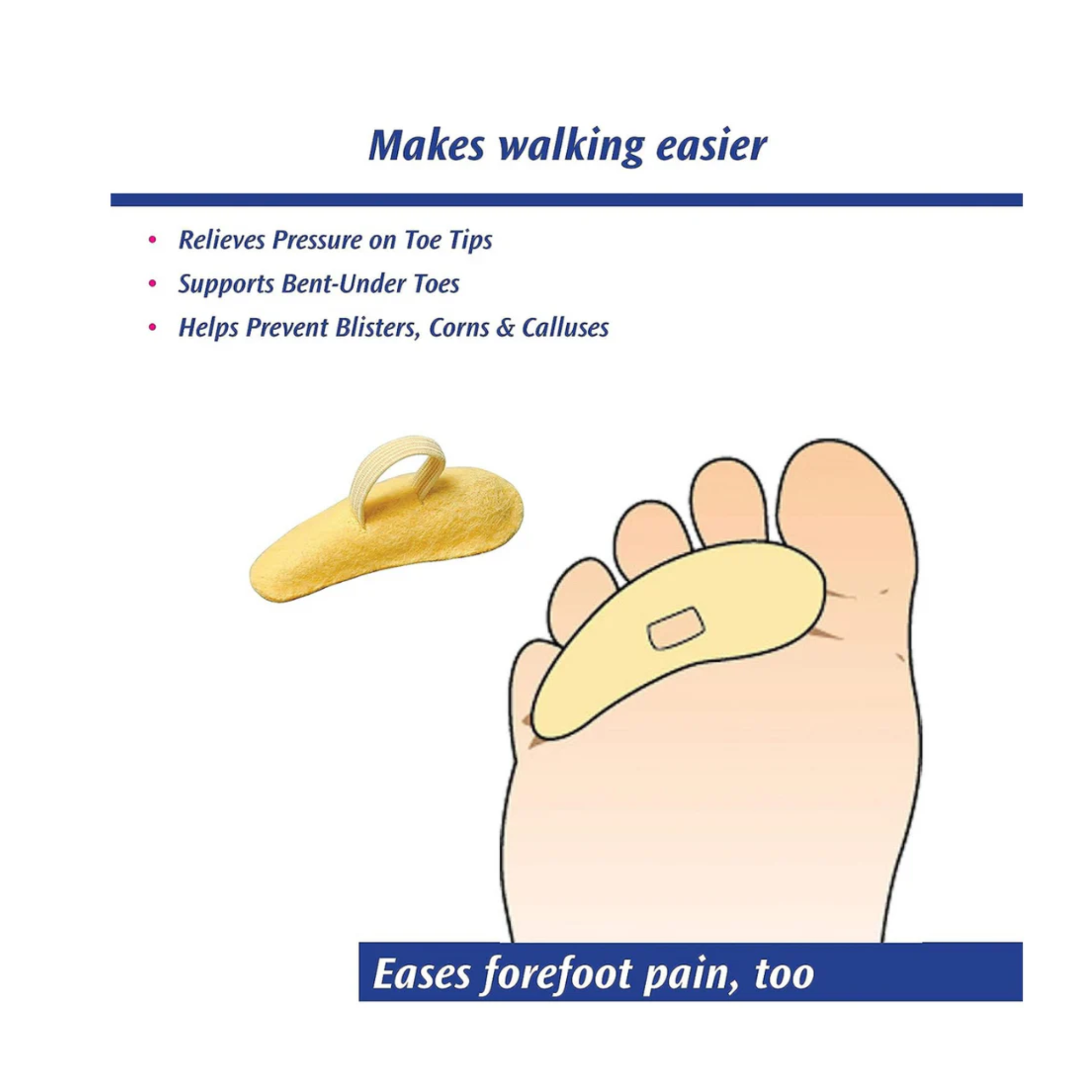 PediFix, Hammer Toe Cushion, Small Right, Cushioned Relief and Support, 1 Each