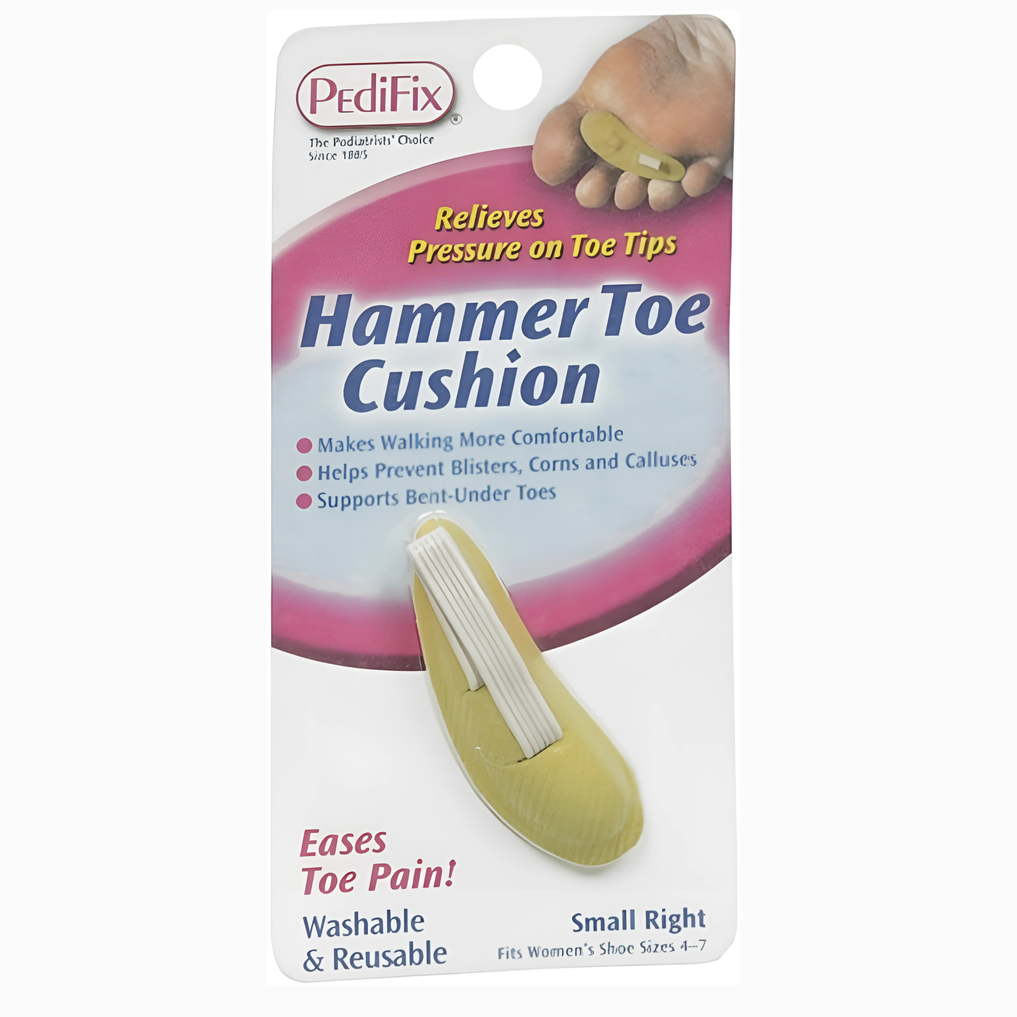 PediFix, Hammer Toe Cushion, Small Right, Cushioned Relief and Support, 1 Each