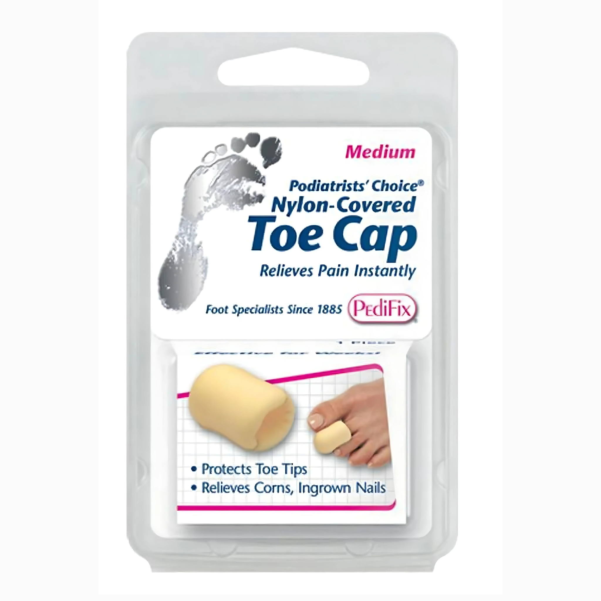 PediFix, Nylon-Covered Toe Cap, Medium Protective Cushion for Toe Comfort, 1 Each