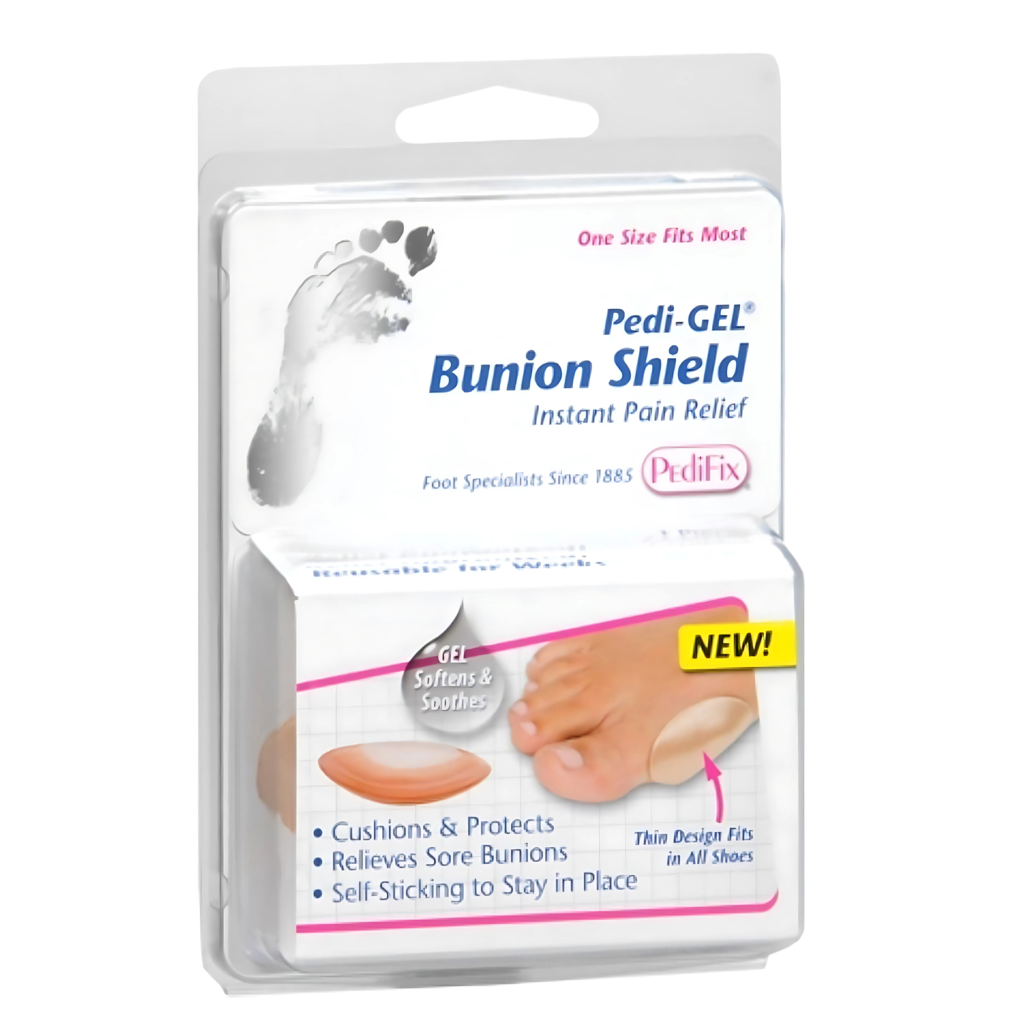 PediFix, Pedi-Gel Bunion Shield, Soft and Reusable Gel Cushion for Bunion Relief, 1 Count