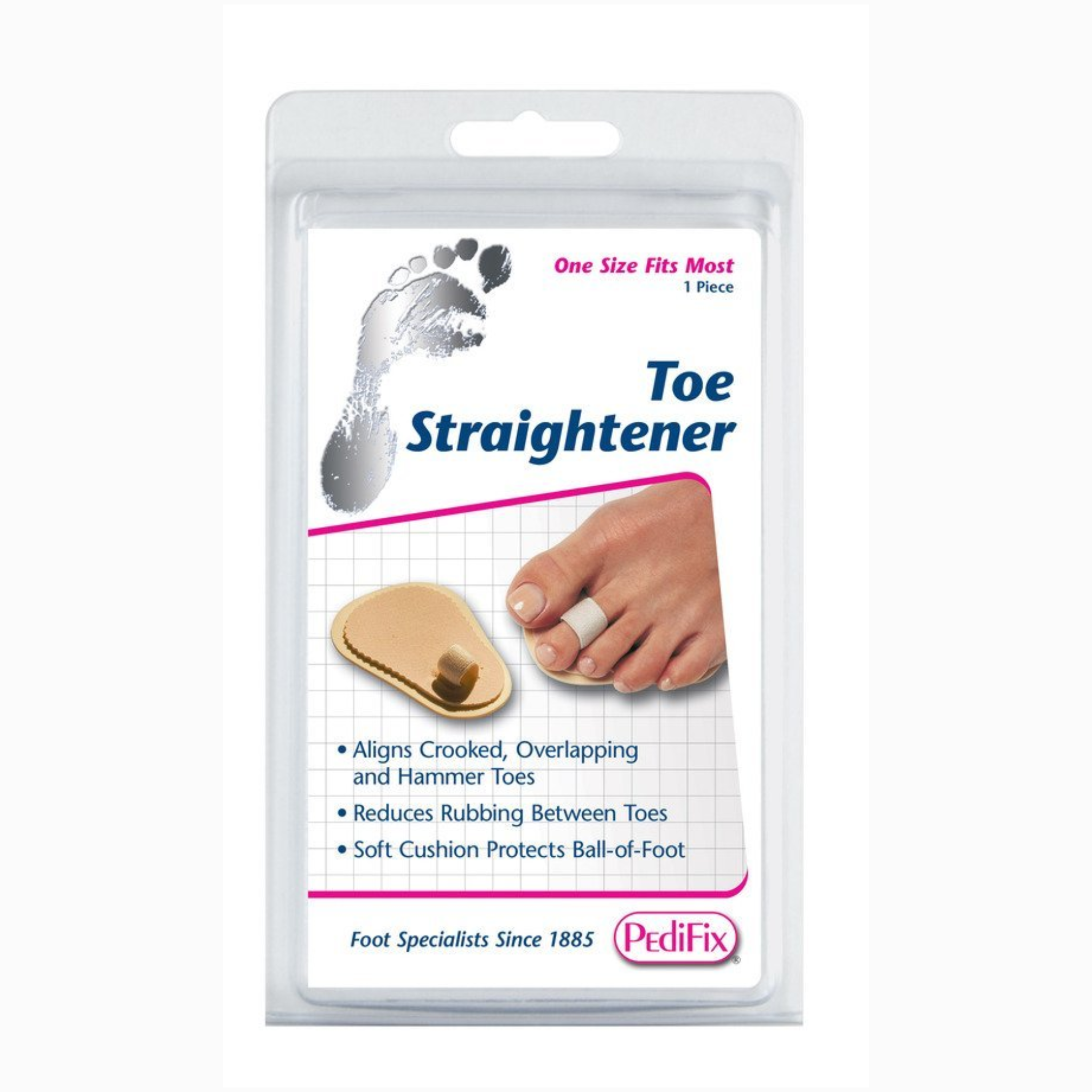 PediFix, Toe Straightener, One Size Fits Most, Alignment and Support for Toe Relief, 1 Each