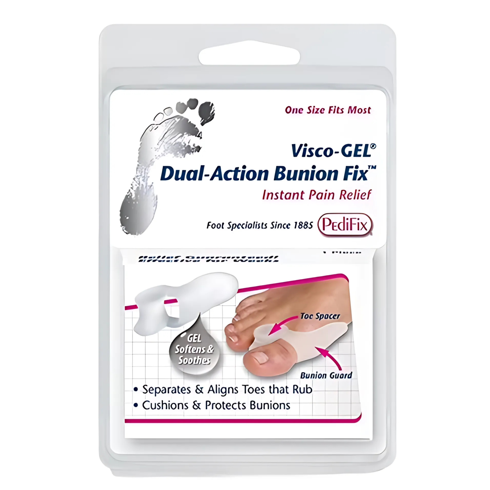 PediFix, Visco-GEL Dual Action Bunion Fix, Two-Way Comfort for Bunion Relief, 1 Count