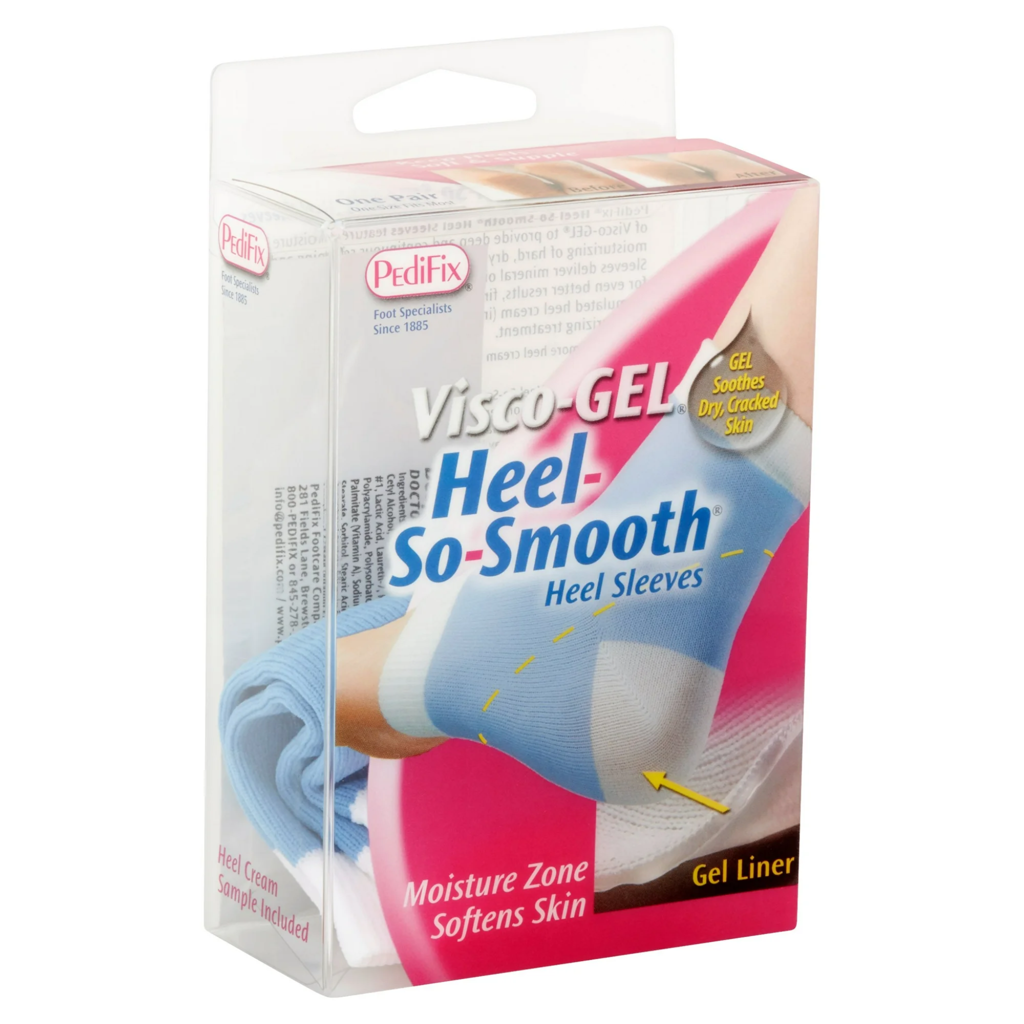 PediFix, Visco-Gel Heel-So-Smooth Heel Sleeves, Soft and Comfortable Heel Protection, 1 Pair