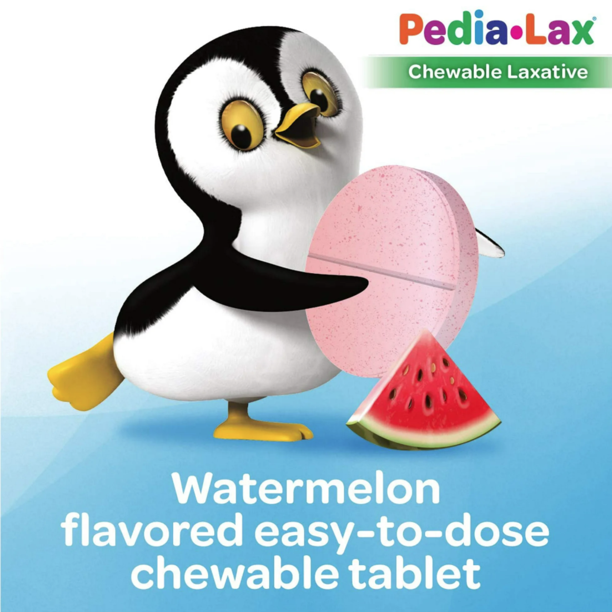 Pedia-Lax Laxative Chewable Tablets for Kids, Ages 2-11, Watermelon Flavor, 30 Count