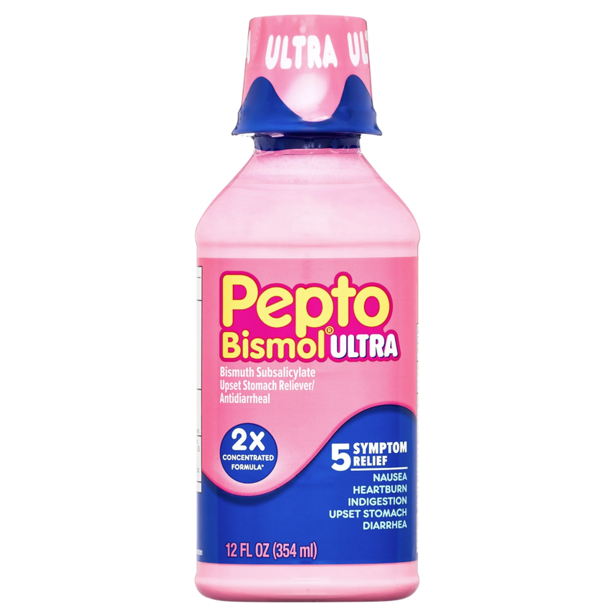 Pepto Bismol Ultra 5 Symptom Stomach Relief Liquid, Original, 12 oz