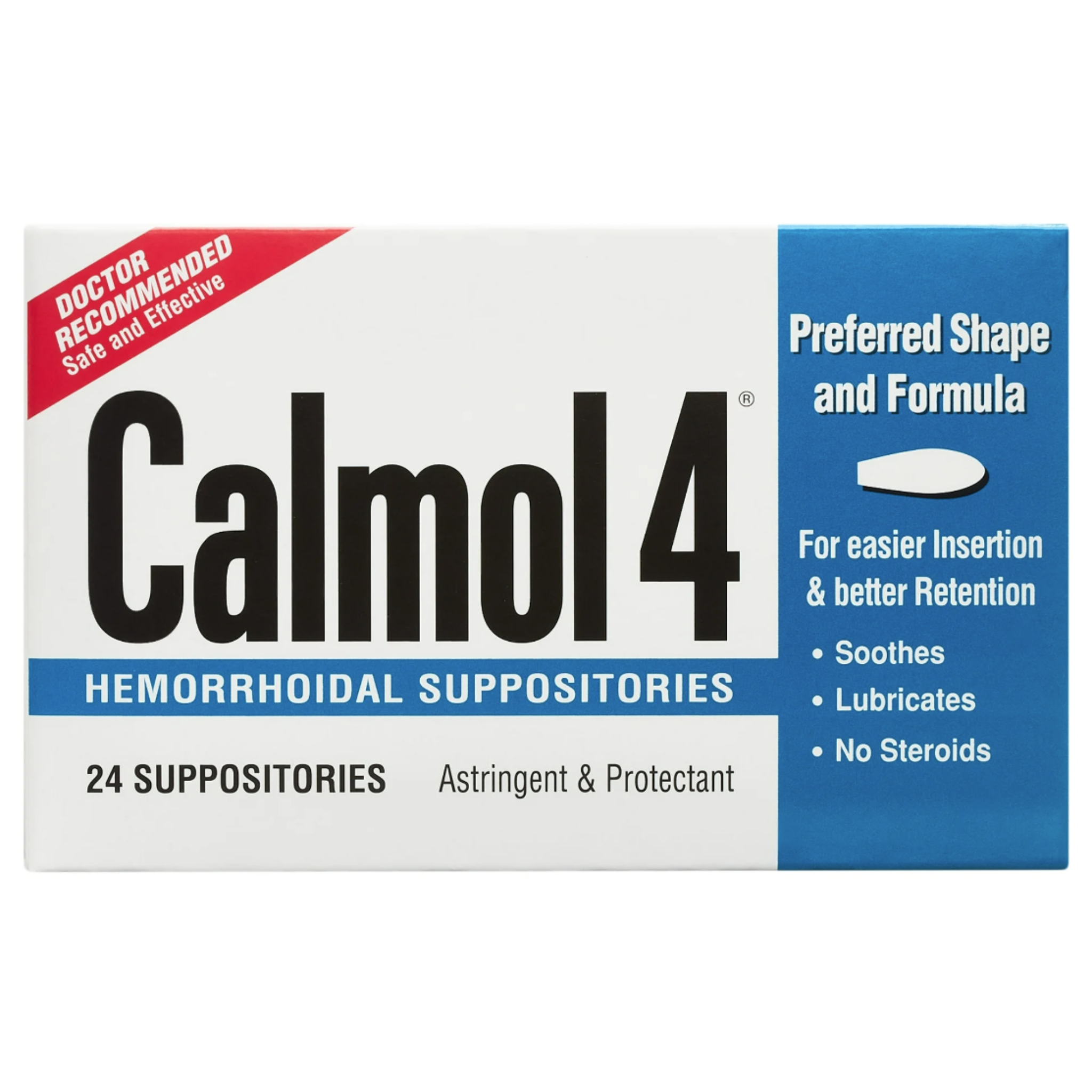 ResiCal Calmol 4 Hemorrhoidal Suppositories, 24 Count