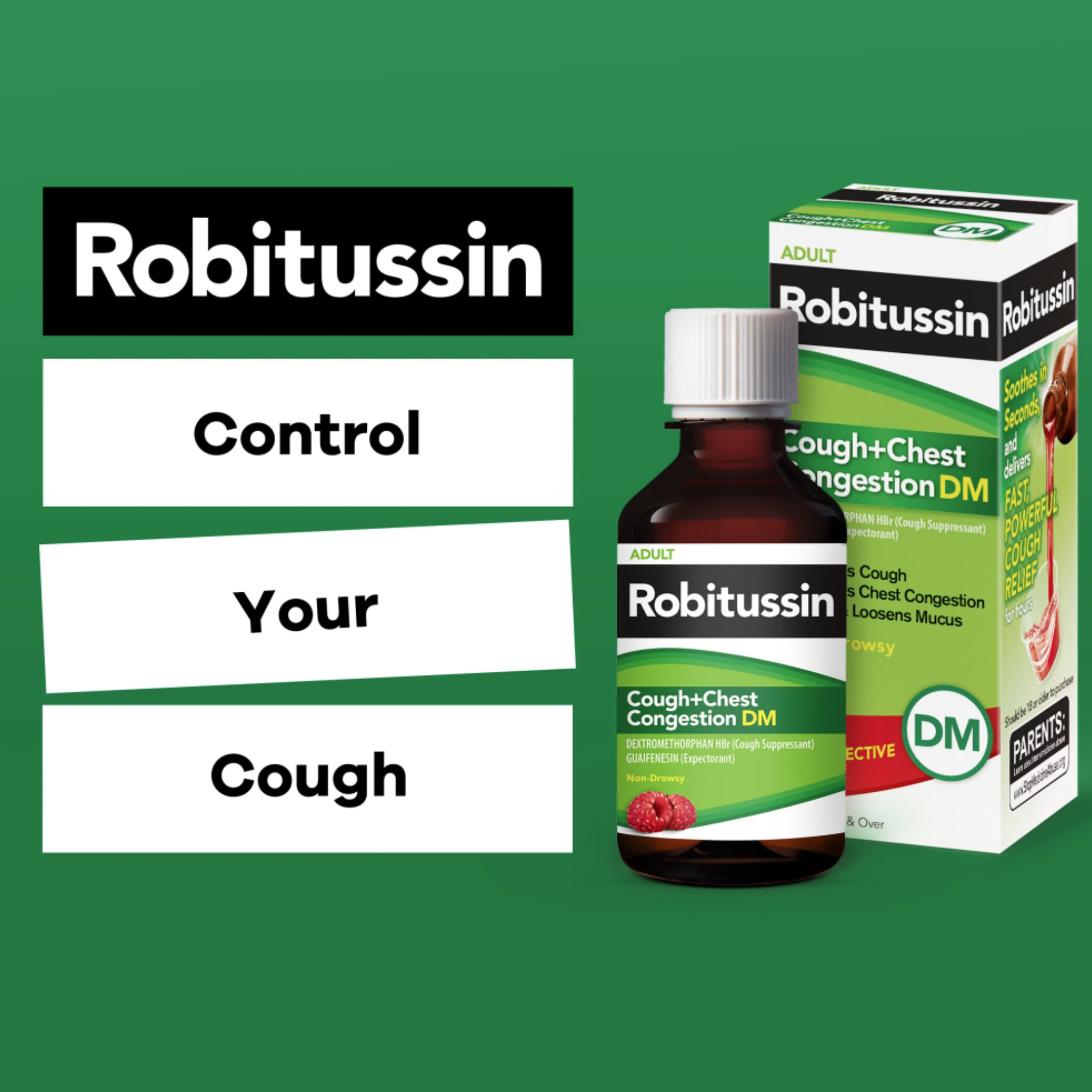 Robitussin Adult Cough Congestion DM and Cold Medicine, Raspberry, 8 Fl Oz